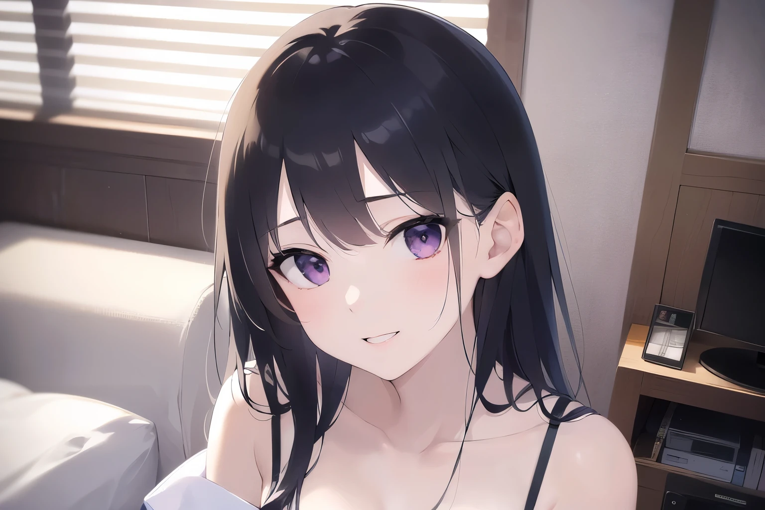 Side angle,(avert your eyes:1.5),Realistic,(Pale skin: 1.2), RAW Photos,Realistic,Portrait Photography,Shiny skin,Japanese Idols,Shiny Hair,(A 25-year-old woman with medium-length straight hair and bangs) and (Black Hair) and (Purple eyes),smile,Background is an office room,by 2 person,All naked,naked,Dick,penis,semen,Creampie,Pussy,Male organ,Sex,Sweat,Sweaty,Female organ,Lower Body,Pussy,Ahegao,After Sex,Normal position,Blowjob,Deep Throat,Cowgirl,Lateral view