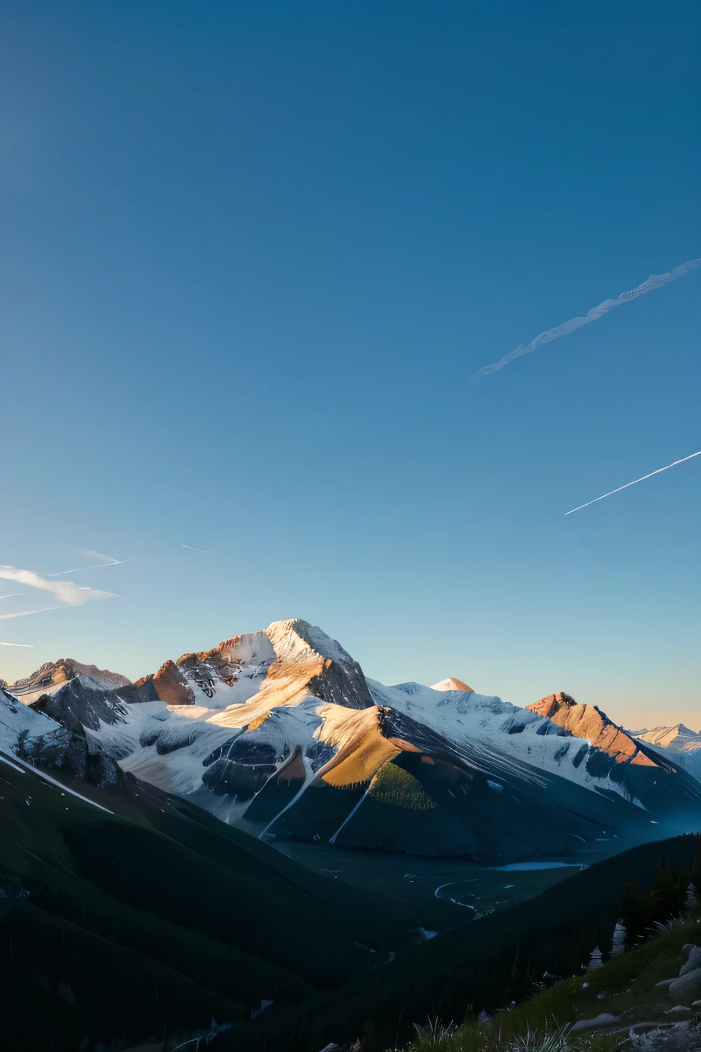 Mountain landscape at morning sky