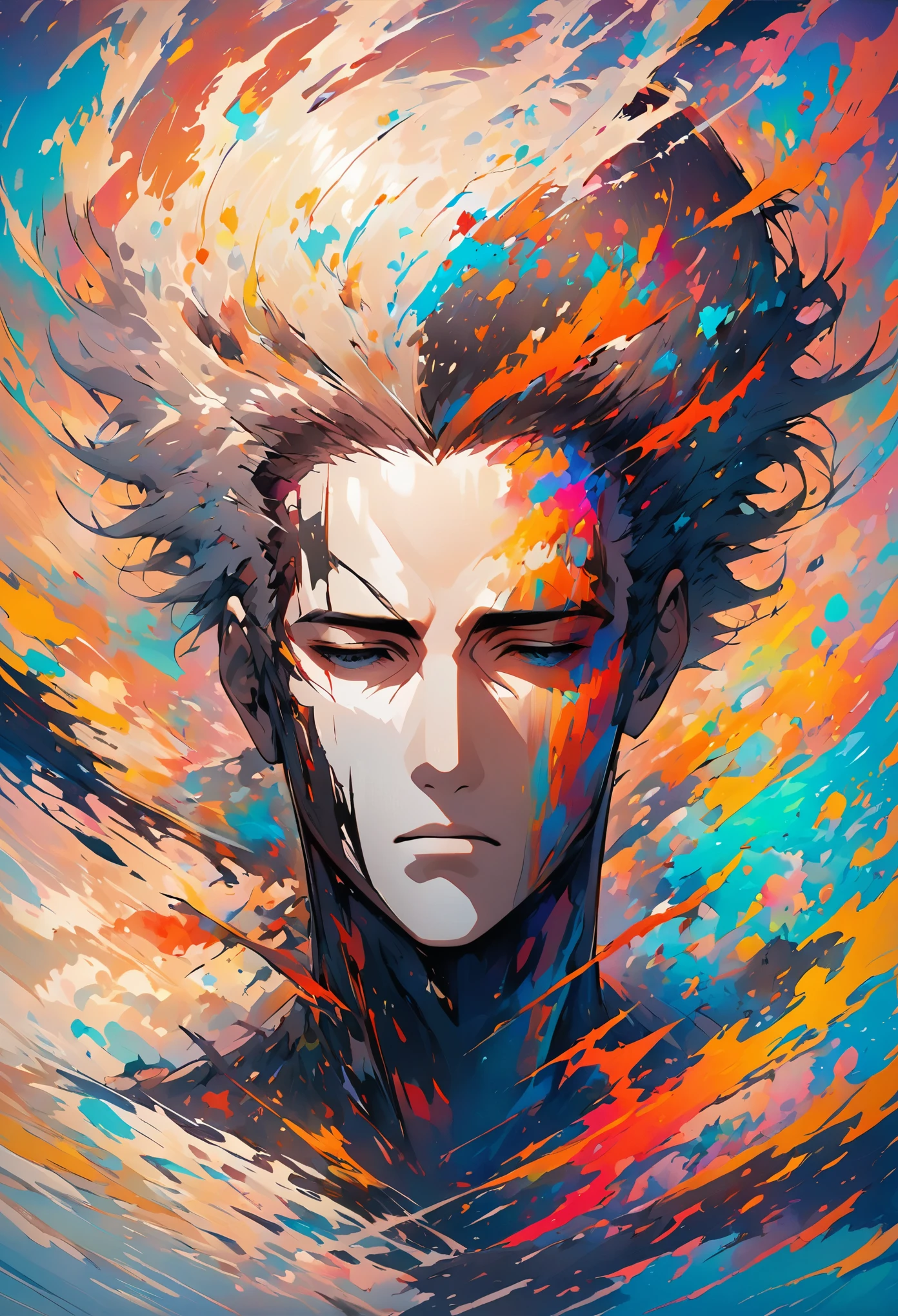 memory fades away. Man head, Abstract, blank