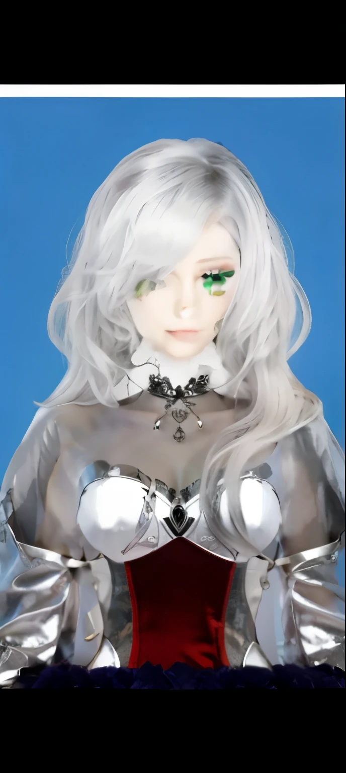 a beautiful empress portrait,silver hair, perfect green eyes, asian, hyperrealism,elegant, highly detailed,