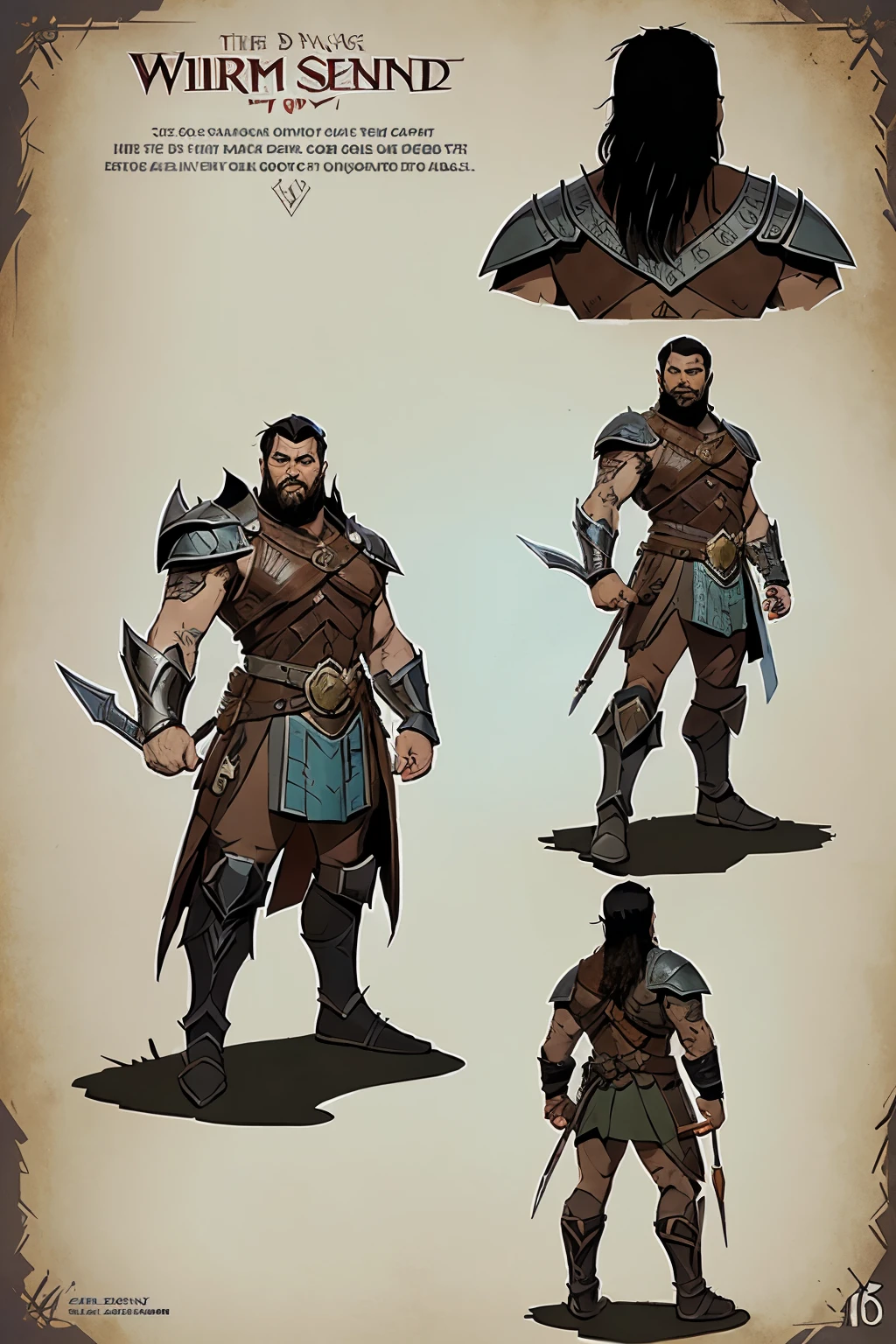 there is a drawing of a man with a shield and a shield, character design contest winner, warrior character design, character design from d & d, d&d character commission, warrior dnd character, heroic fantasy character concept, comic character design, d & d character design, colored concept art, fantasy character concept, dnd goliath character concept, character concept