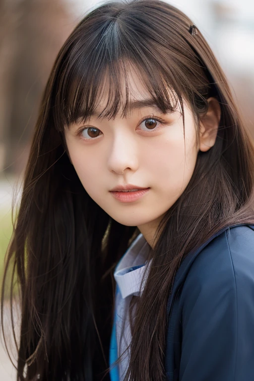 Match HarukaFukuhara,live-action,4k,20 year old female,super close up of face,one person,black hair,long hair