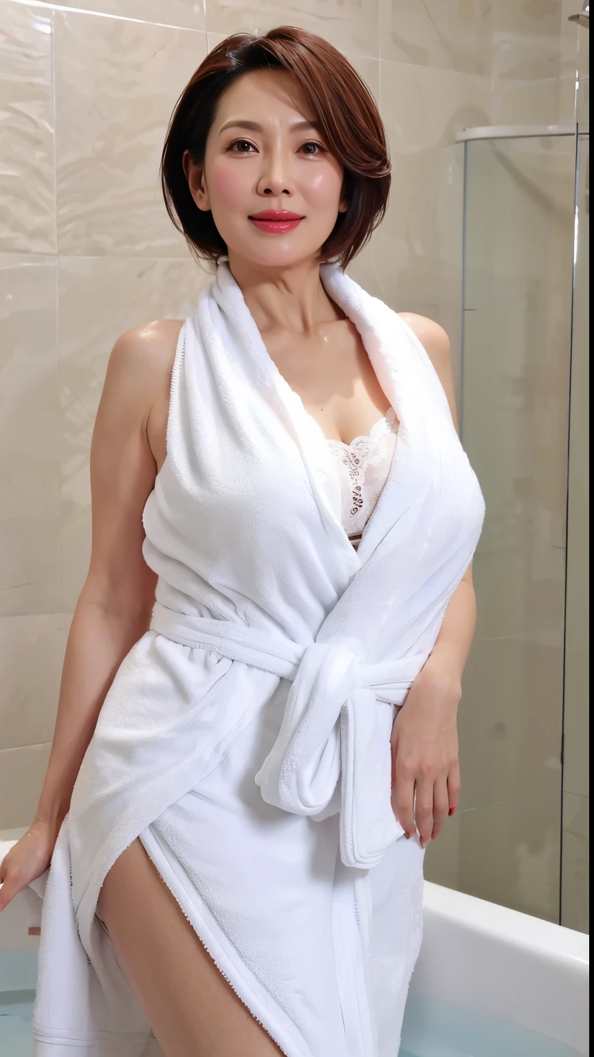 50 year old mature woman、japanese woman、sex appeal, sexy,fine skin、sterpiece、Beautiful breasts high quality、perfect writing、Super beautiful、facial high definition、Makeup is light、Beautiful butt high quality、Shining beautiful skin、Shining beautiful skin step piece、beautiful buttocks、Obscene composition、Transparent beauty、Goddess of Eros、photorealistic、Luxury underwear、smile、looking at the camera、whitening skin、masterpiece、Chubby body type、wavy hair、School Teacher、angle from below、open the thighs