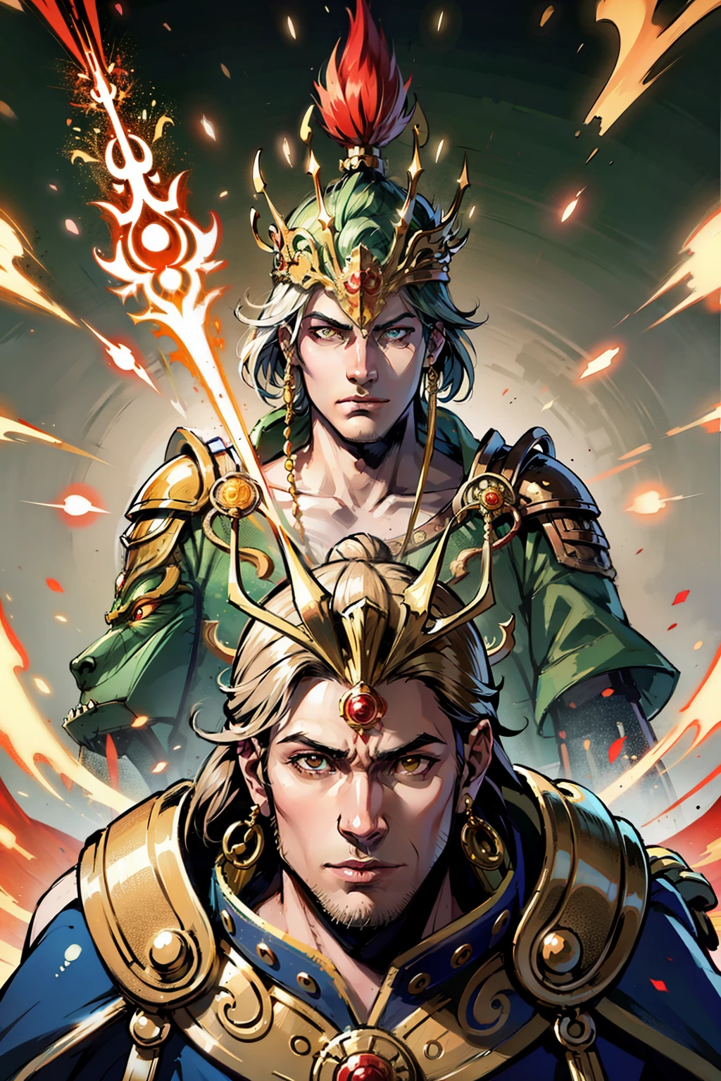 Monkey King，Powerful and domineering，((best quality)), ((masterpiece)), (detailed), perfect face