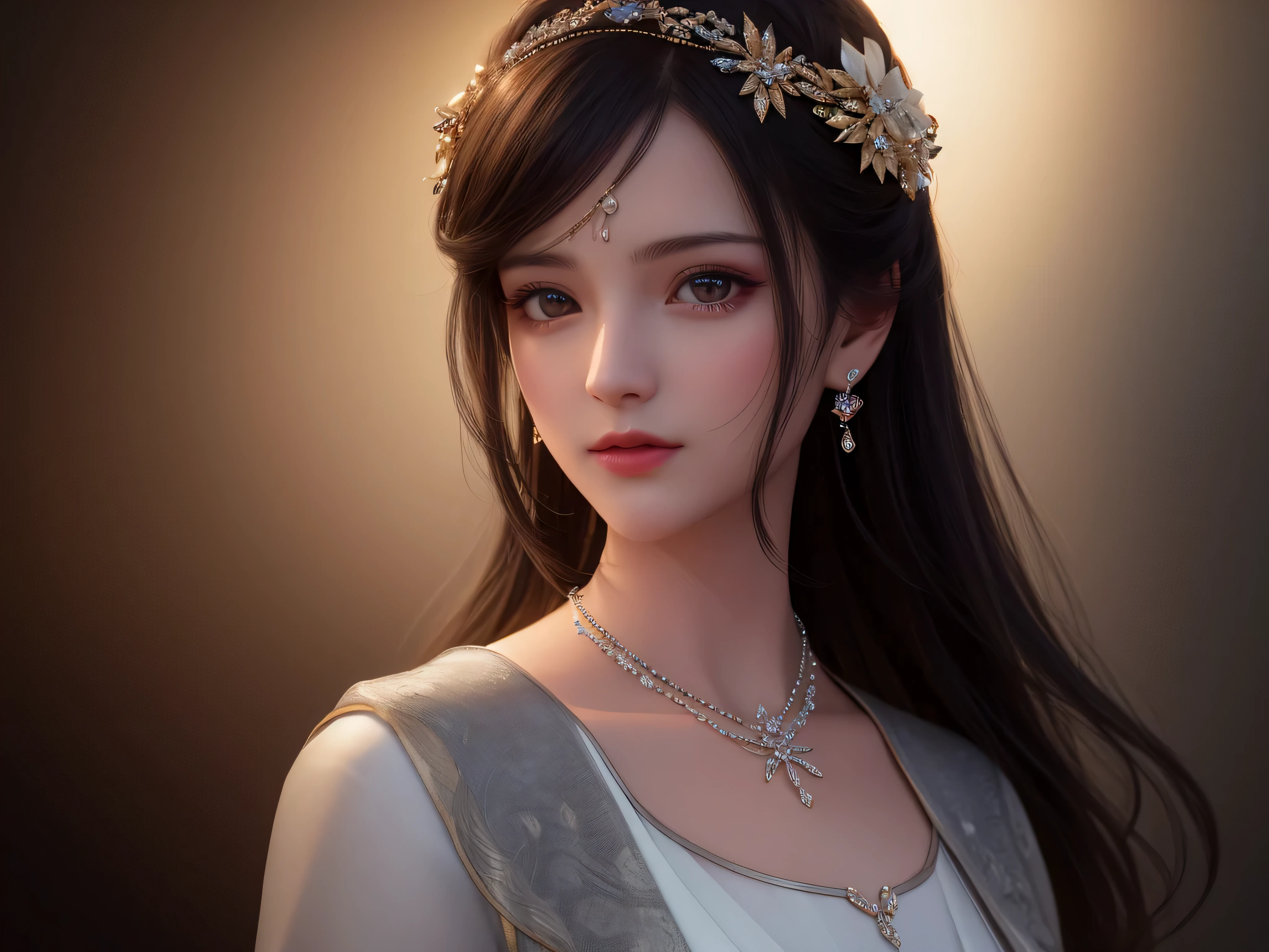 best quality, masterpiece, High resolution, 1 girl, porcelain dress, hair accessories, necklace, jewelry, pretty face, physically, Tyndall effect, actual, dark studio, edge lighting, two-tone lighting, (High detail skin: 1.2), 8K Ultra HD, SLR camera, soft light, high quality, Volumetric light, frank, photo, High resolution, 4K, 8K, background blur,