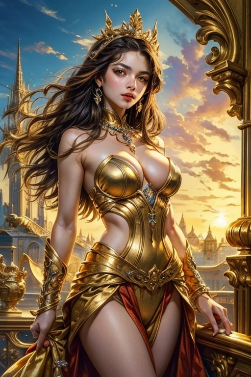 ((best quality)), ((masterpiece)), (detailed), personification of the Gold