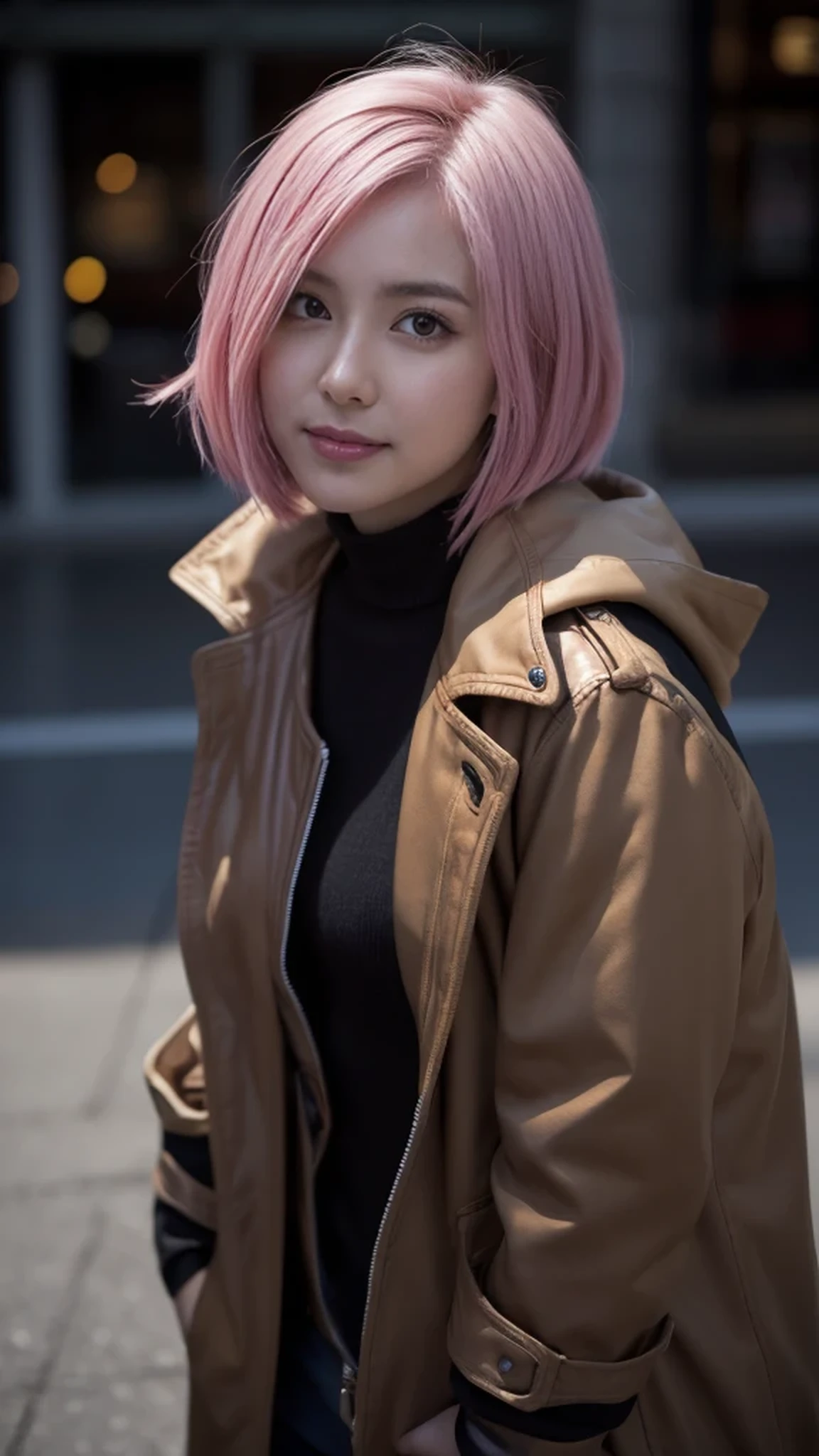 Sakura haruno, charm的な, ((amount to show)), charm, sexy eyes, red coat, pink hair, delicate, young, short hair, detailed face, High resolution, whole body, From League of Legends, art station trends, rhads, andreas rocha, Ross Droz, makoto shinkai, Laurie Greasley, lois van baarle, Ilya Kubshinov and Greg Rutkowski