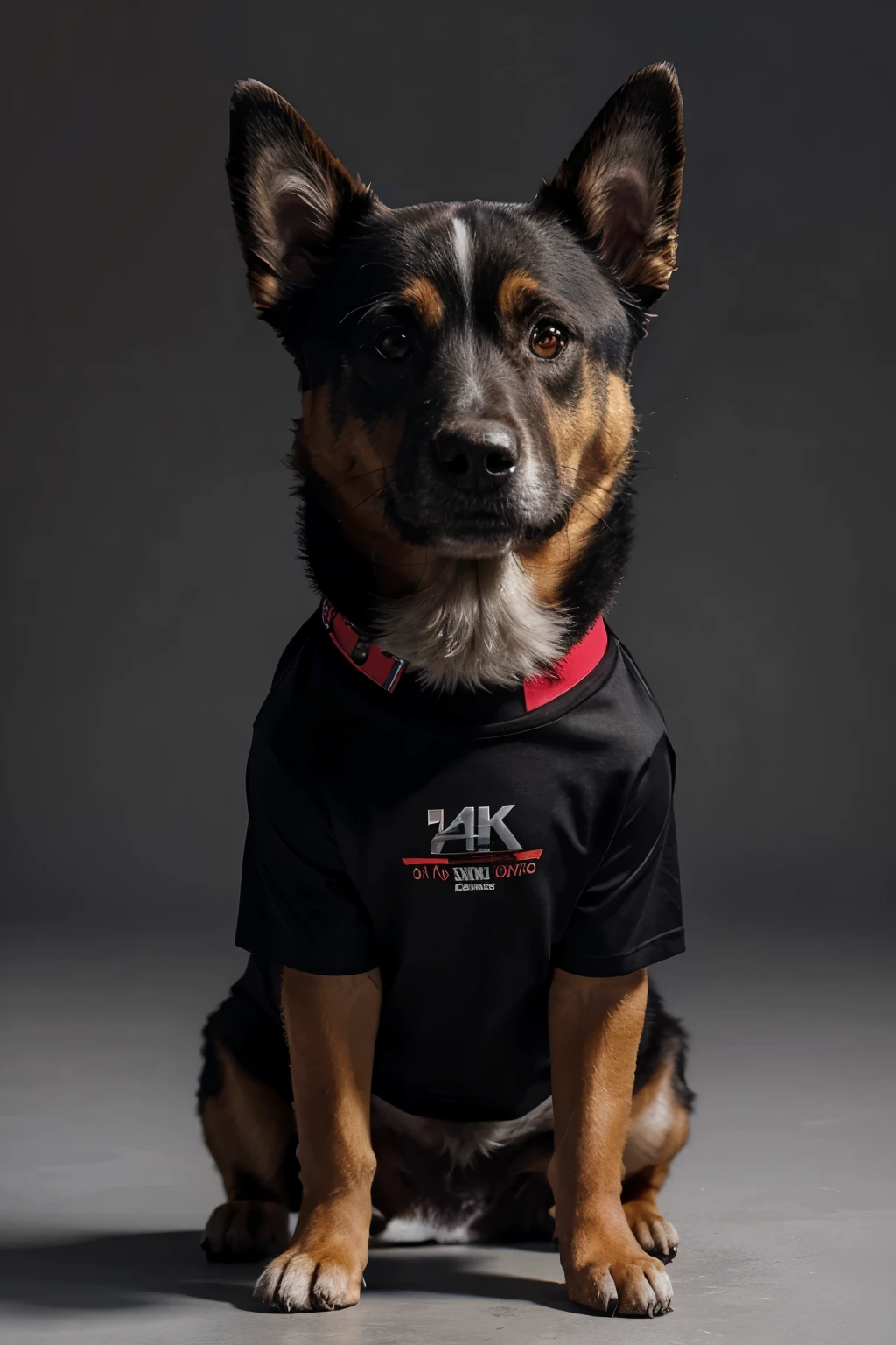 Dog wearing tshirt 4k vector dark full art based