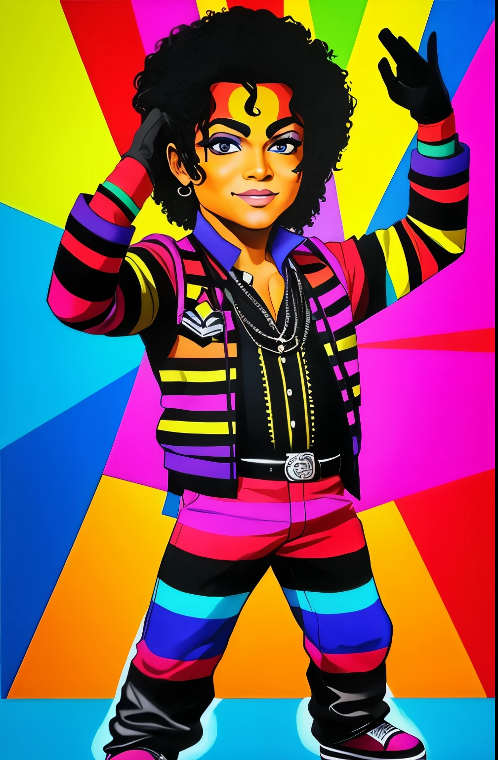 ( MICHEL JACKSON),  Eduardo Kobra ,Romero Brito,The Filling Twins ,multidimensional geometric wall PORTRAIT, arte, Chibi,
Yang08k, lindo, Colouring,
Primary works, qualidade superior, melhor qualidade, Arte Oficial, Beautiful and Aesthetic,