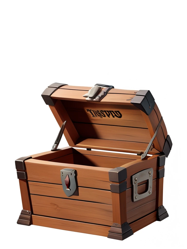 A treasure chest with a big tongue,Disney Pixar style character, full body, full body, white background,White background, Q version, 2d,