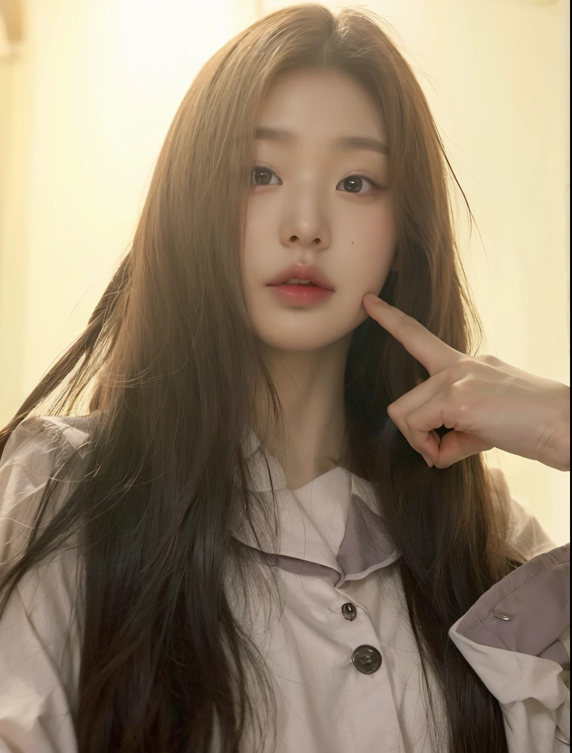 um close de uma mulher com cabelos longos e um vestido rosa,  coreana, gorgeous young mulher coreana, beautiful south mulher coreana, beautiful young mulher coreana, beautiful  Asian, young lovely korean face, young pale and beautiful asian face, características Asians, mulher coreana, adorable and pale korean face, 18 anos de idade, garota cara fofa,  Asian