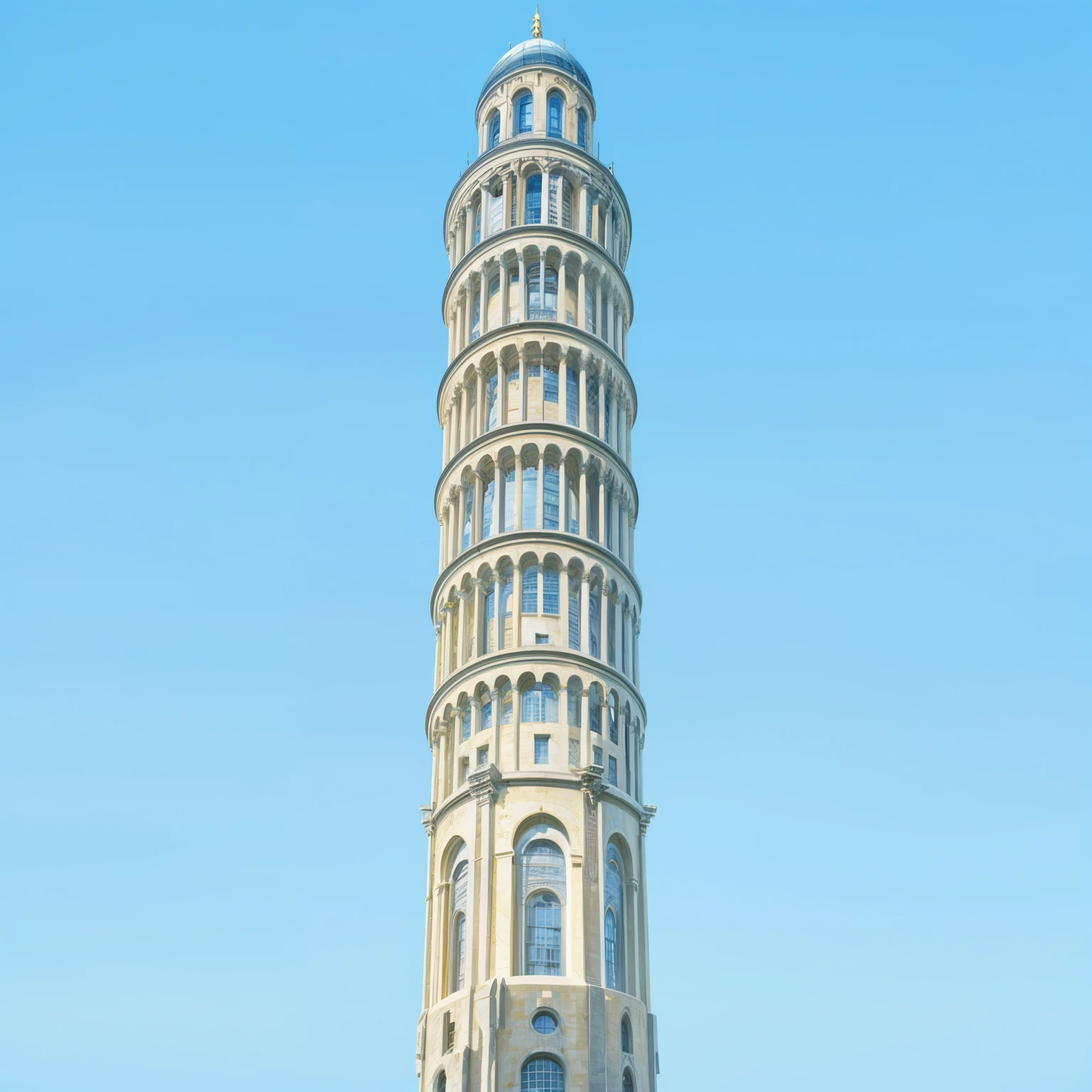 arafed torre with a clock on top of it in a blue sky, neoclassical torre with dome, torre, Perspective view, an extremely detailed building, gigantic torre, colossal torre, perspectiva frontal, represented as a 3D rendering, the great marble wizards torre, big torres, 3/4 vista de baixo, vista frontal, modelo 3d renderizado, add mountain below the tower with a winding path with rocks and trees on the sides, a few clouds in the sky, and above the tower a portal with galaxies in the background, a ray of light coming from the tower dome.