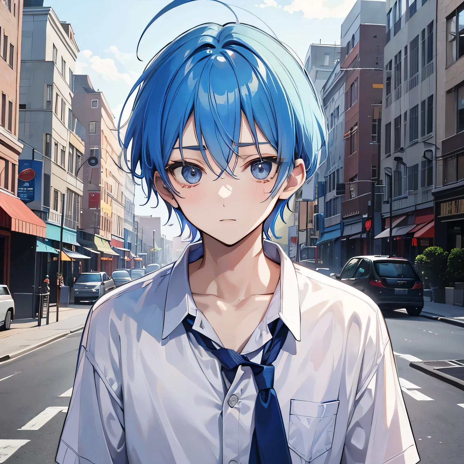 Blue haired boy 17 year old preppy panic panic panic panic