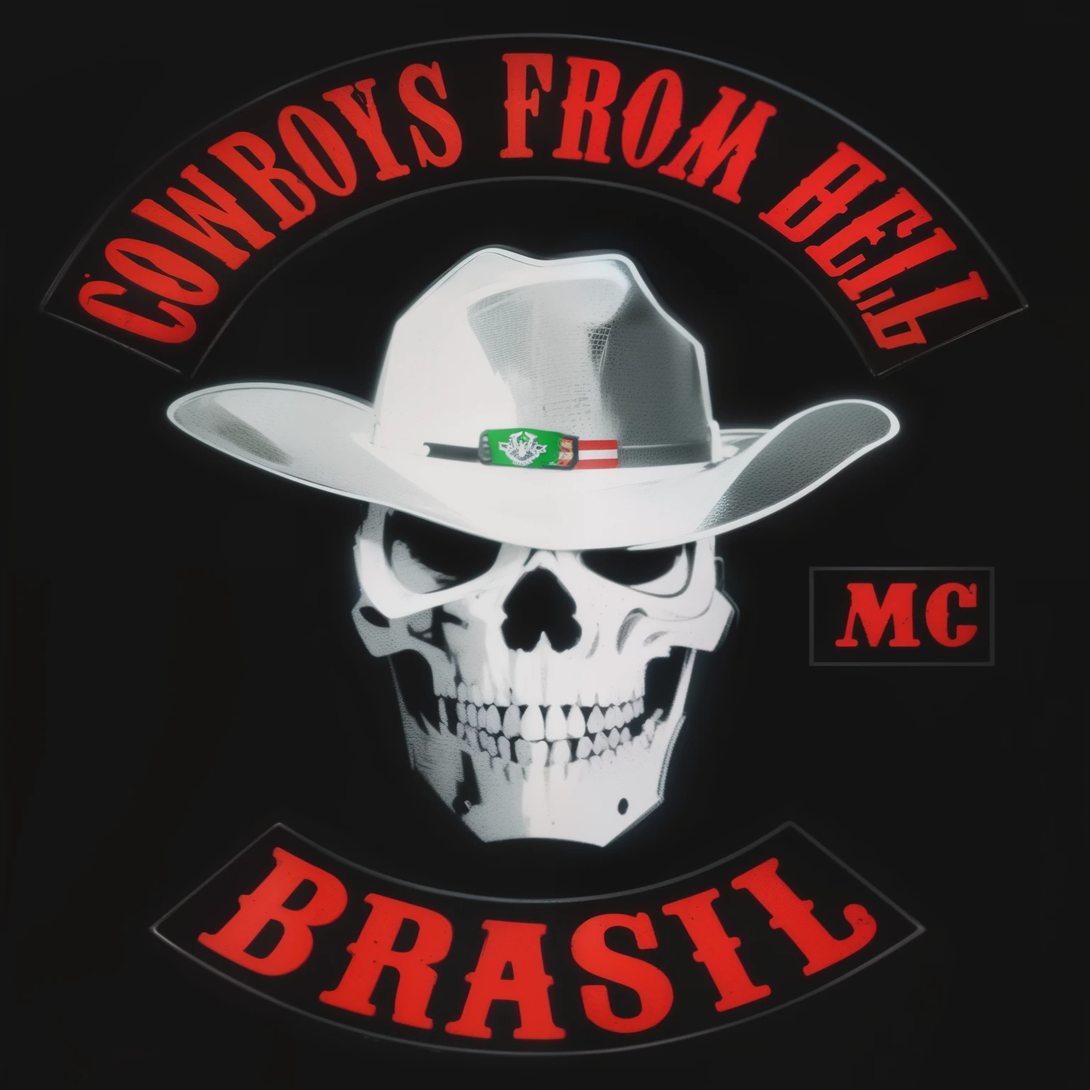 A gritty, high-contrast T-shirt design set against a dark background. At the center of the design is a large, intricately detailed skull, showing deep cracks and rugged texture that give it an aged, battle-worn appearance. The skull's hollow eyes and grinning teeth add to its menacing expression. Directly below the skull are two crossed bones, with each bone displaying rough edges and weathered lines, enhancing the design's overall sense of decay and toughness.
Encircling the skull and bones is a thick, distressed circular border. This border is heavily worn, with irregular edges and fading that suggests long-term exposure to the elements. Inside the top half of this border are five evenly spaced stars, each star slightly faded and weathered to match the rest of the design. The stars contribute to the design's classic, almost military feel.
Surrounding this central emblem, bold, distressed text forms a ring around the composition. At the top, in large block letters, the phrase "BORN TO RIDE" curves along the border. The text is heavily textured, with chips and scratches that give it a rough, rebellious look. At the bottom, the words "RIDE TO LIVE" mirror the top text, maintaining the same distressed style. The letters are bold and commanding, reinforcing the design's powerful message.
Flanking the sides of the circular emblem are two sharp, angular lightning bolt shapes. These bolts are jagged and edgy, with distressed edges that blend seamlessly with the overall worn aesthetic of the design. The entire graphic is rendered in a deep, grungy orange, with varying shades and textures that give the image a vintage, time-worn appearance. This color choice enhances the rugged, rebellious spirit of the design, making it a bold and striking emblem for a T-shirt.