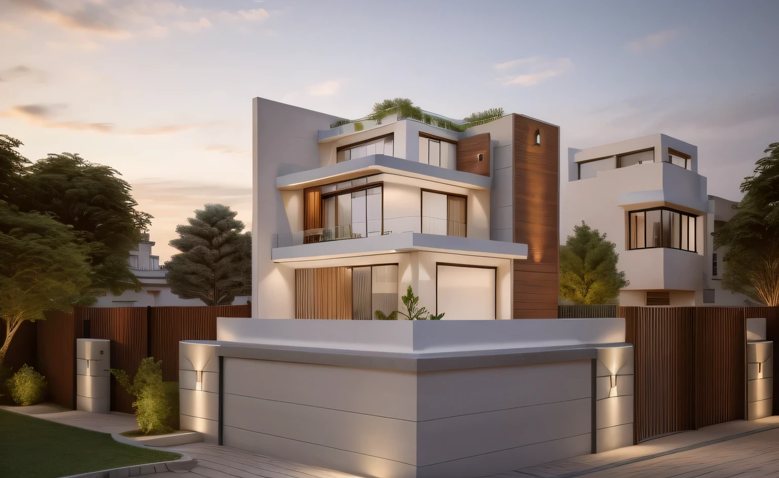 redering of a morden villa, professional render, wide angle exterior 2023, highly detail reder, high quality redering, realistic render, architectural render, high - quality render, detailed rendering, hyper - realistic render, very relistic 3d render, high render, relistic rendering, very realistic render, glass, door glass