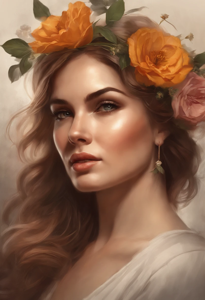 Charlie Bowater's realistic lithography sketch portrait of a woman, flowers, [engranaje], pipes, dieselpunk, multicolored ribbons, texture of old paper, highly detailed (best quality, 4k, highres, masterpiece:1.2), ultra-detailed, (realistic, photorealistic, photo-realistic:1.37), portraits, vibrant colors, soft lighting.