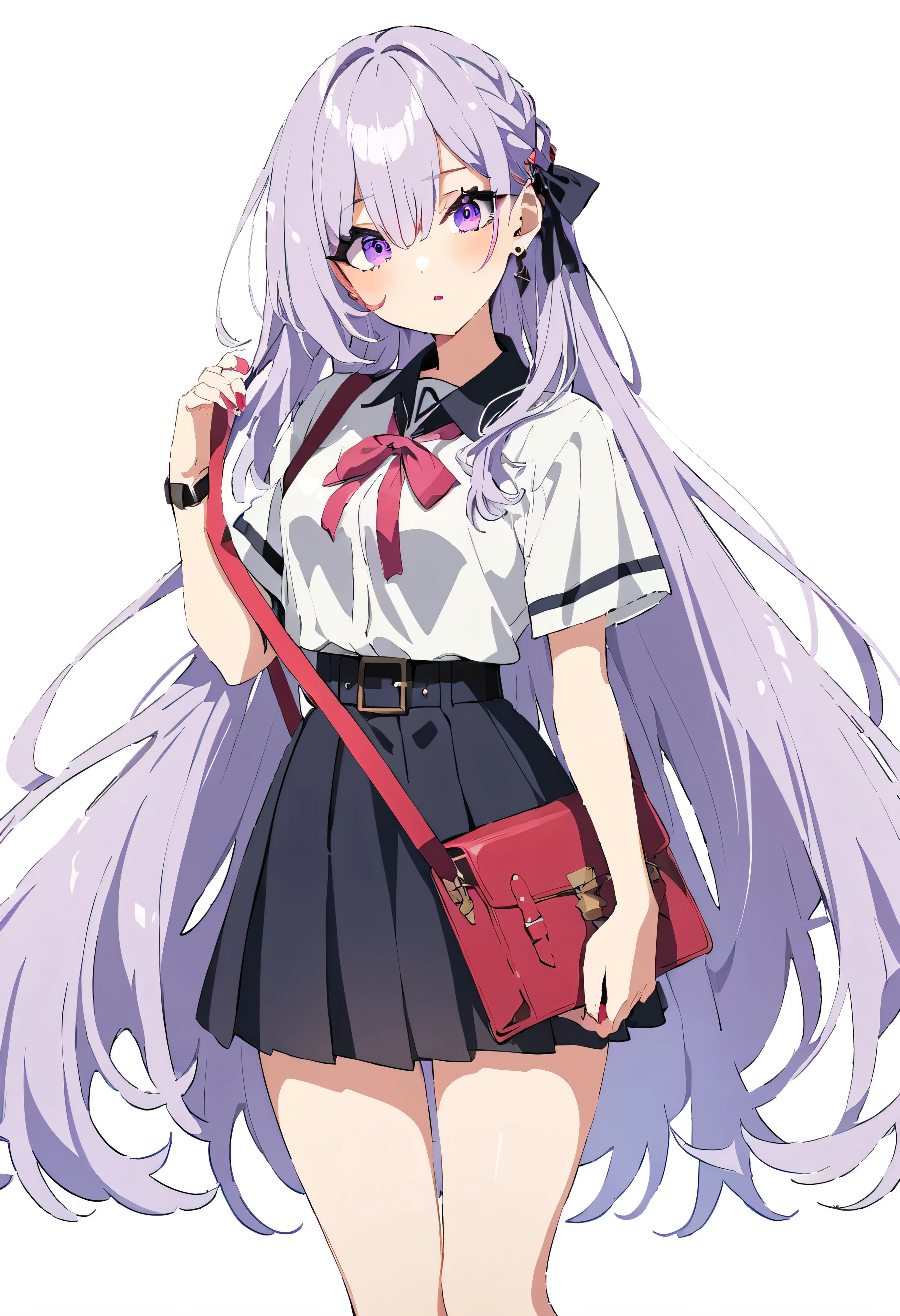masterpiece, highest quality, 1 girl, Elena_(possible_no_gossip), silver hair, purple eyes, long hair,