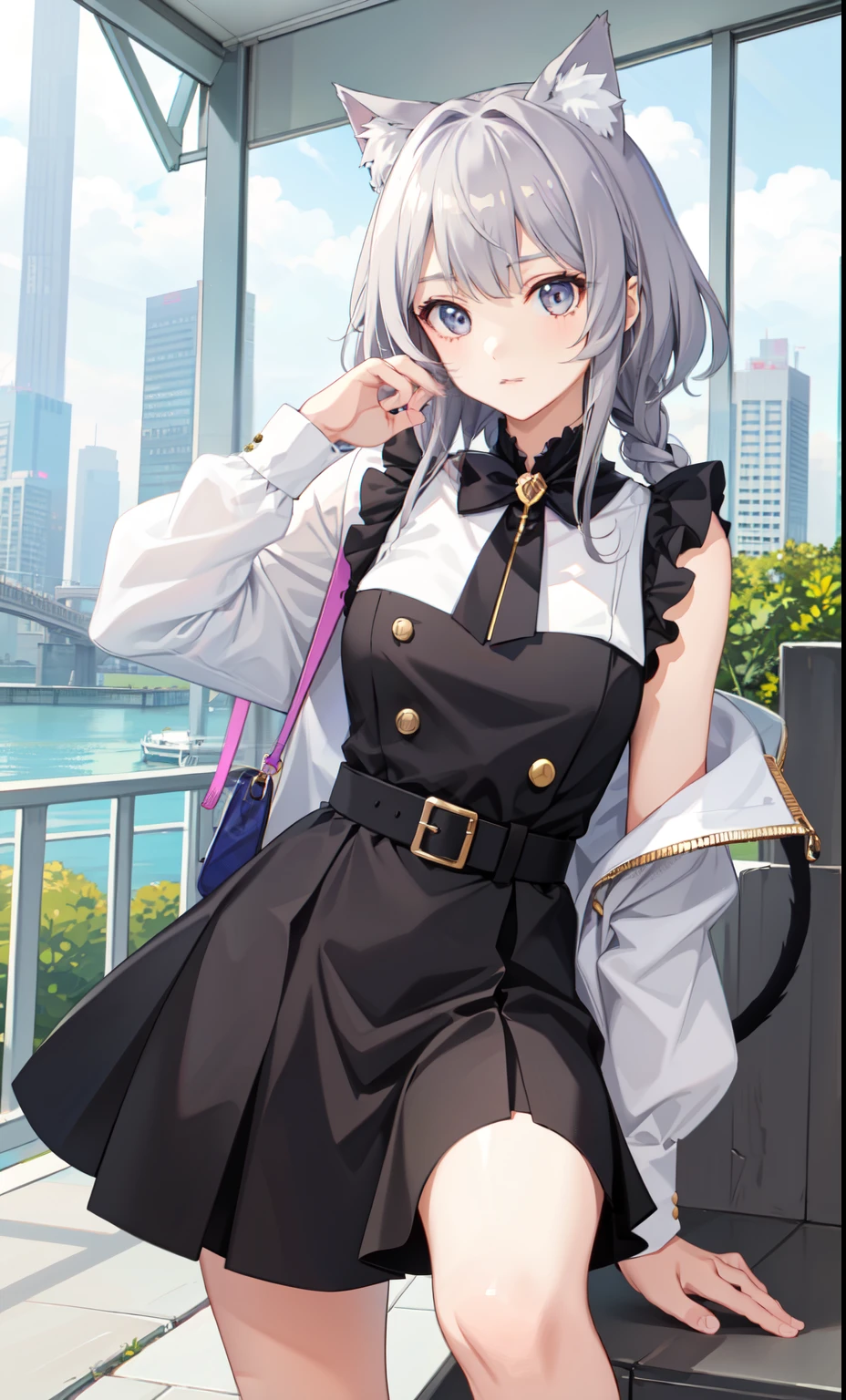 girl、かわいいgirl、Princesovement、(gray hair)、Cat ear、