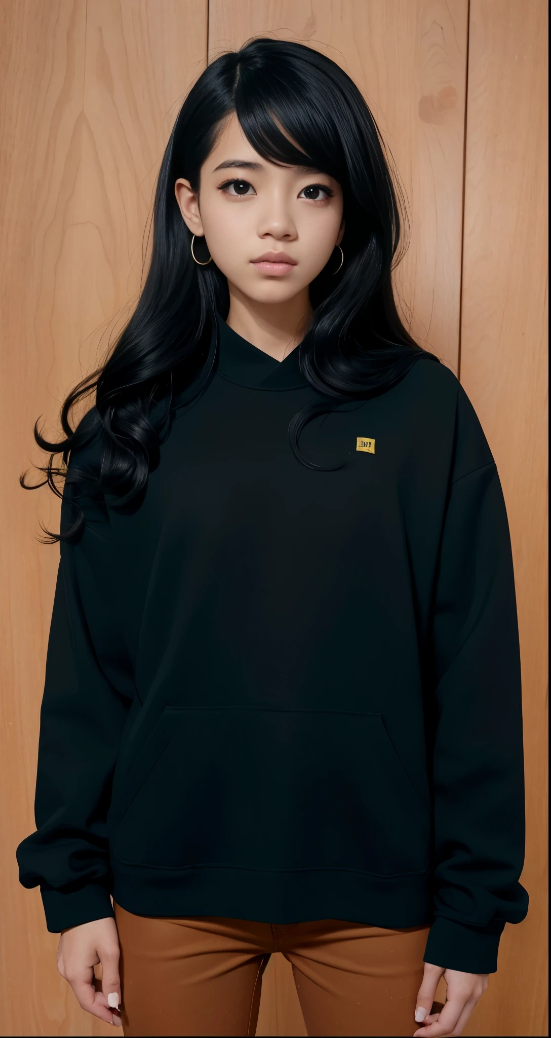arafed woman in a Moletom preto posing for a picture, black haired girl vestindo moletom, girl vestindo moletom, Moletom preto, wearing a Moletom preto, in a Moletom preto, vestindo moletom, dressed Moletom preto, vestindo um moletom grande, retrato de jisoo blackpink, Moletom preto techie, Retrato de Jossi do Blackpink, she is wearing streetwear, Jisoo do Blackpink