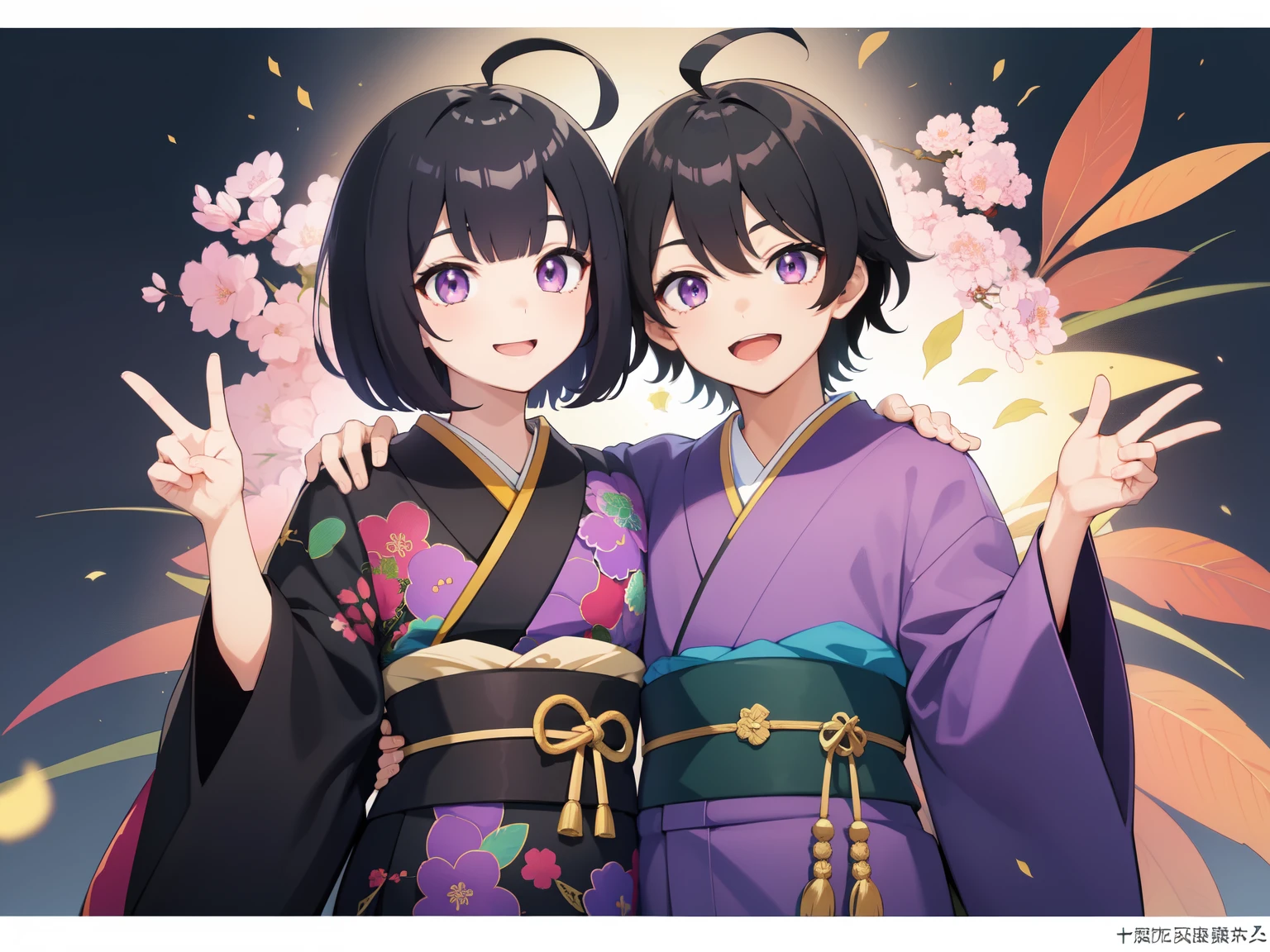 Propose a very attractive design、1 person and 1 wolf、Depicts the whole body、Masterpiece、Katsushika Hokusai-kaze、Natural color design、japanic style、Detailed diagram of the pattern、With the highest quality、Masterpiece High Resolution、ukiyoe style、Artistic style、Postcard Design、Balanced design、Composition that fits well、Emo art、Ukiyo-e style、japanese aesthetic、4K resolution、Gorgeous background art、Attributes of a person(a boy、male、Lively、ninjartist、Little boy、Cheerful boy、Bullish personality、Rin々Right、Shota、ember、Beautiful Boys、Elegant smile、top grade、Honor Students、A dark-haired、Lustrous hair、Virtuous、Good impression)、Wolf attributes(Japanese wolf、a cool、Sharp、muscular、Furry、Blue eyes、lithe)