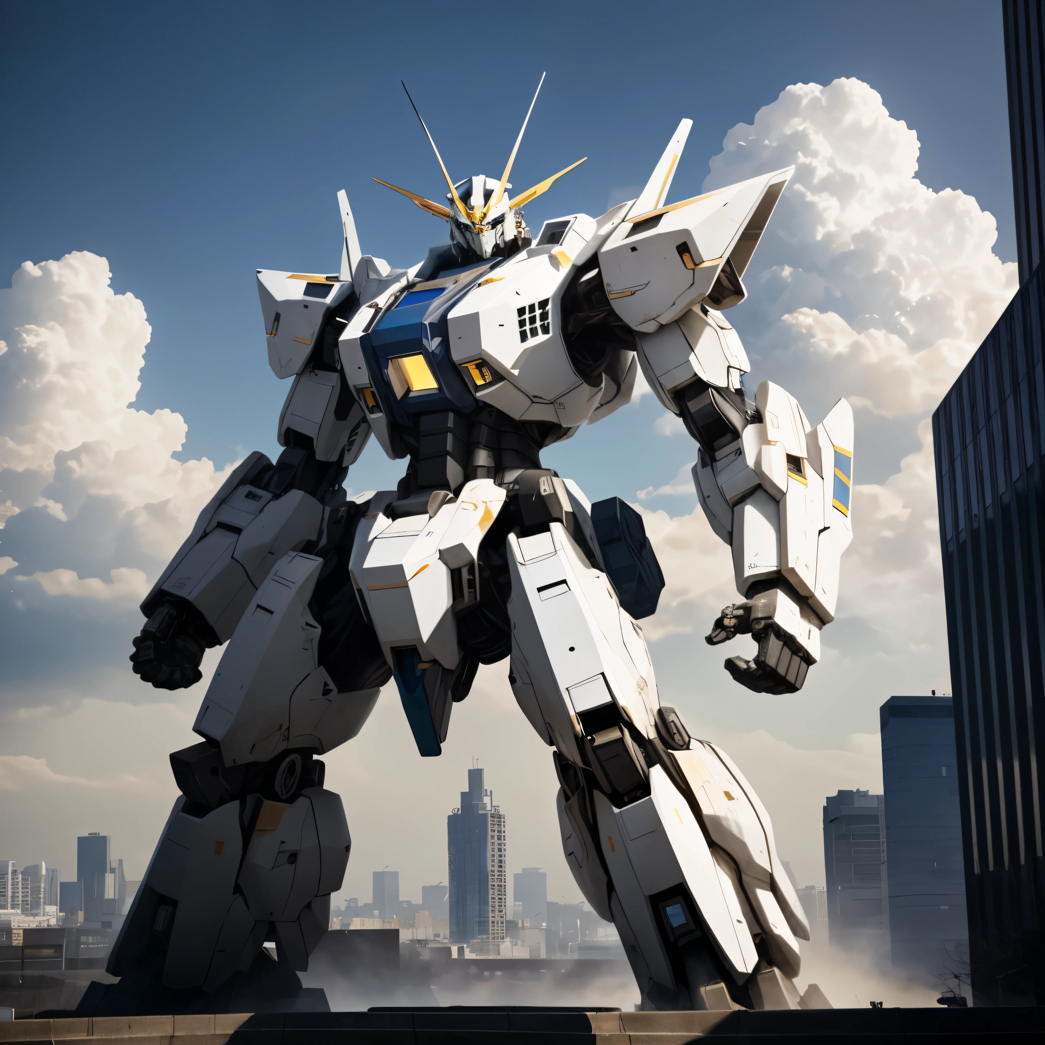 best first, Sky, cloud, Keep_arms, No_human nature, luminescent, , , architecture, luminescent_Eye, Mecha, _novel, City, actual,Mecha