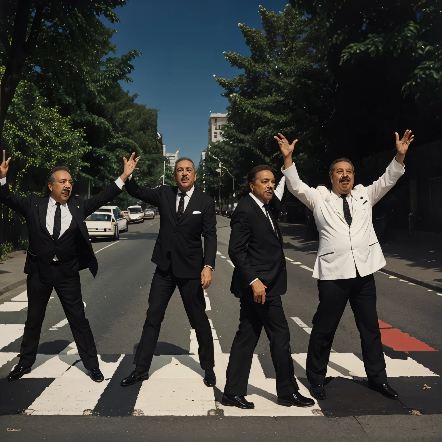 Step from abbey road but instead of the beatles place Héctor lavoe willie colon ruben blades and pacheco