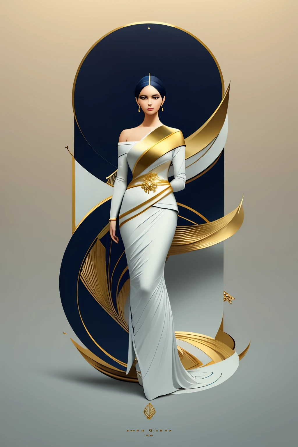 Create a captivating logo for Arlete Rocha Assessoria Financeira with a sophisticated color palette, featuring hues of navy blue, gold, and white. Navy blue symbolizes confidence and professionalism, gold adds a touch of luxury and exclusivity, and white brings clarity and simplicity.

For the name "Arlete Rocha," use an elegant serifed font to evoke a sense of sophistication and stability. For "Assessoria Financeira," opt for a modern sans-serif font to ensure legibility and an intriguing contrast.

Incorporate a subtle graphic element, such as a stylized, ascending graph within the letter "A" of Arlete