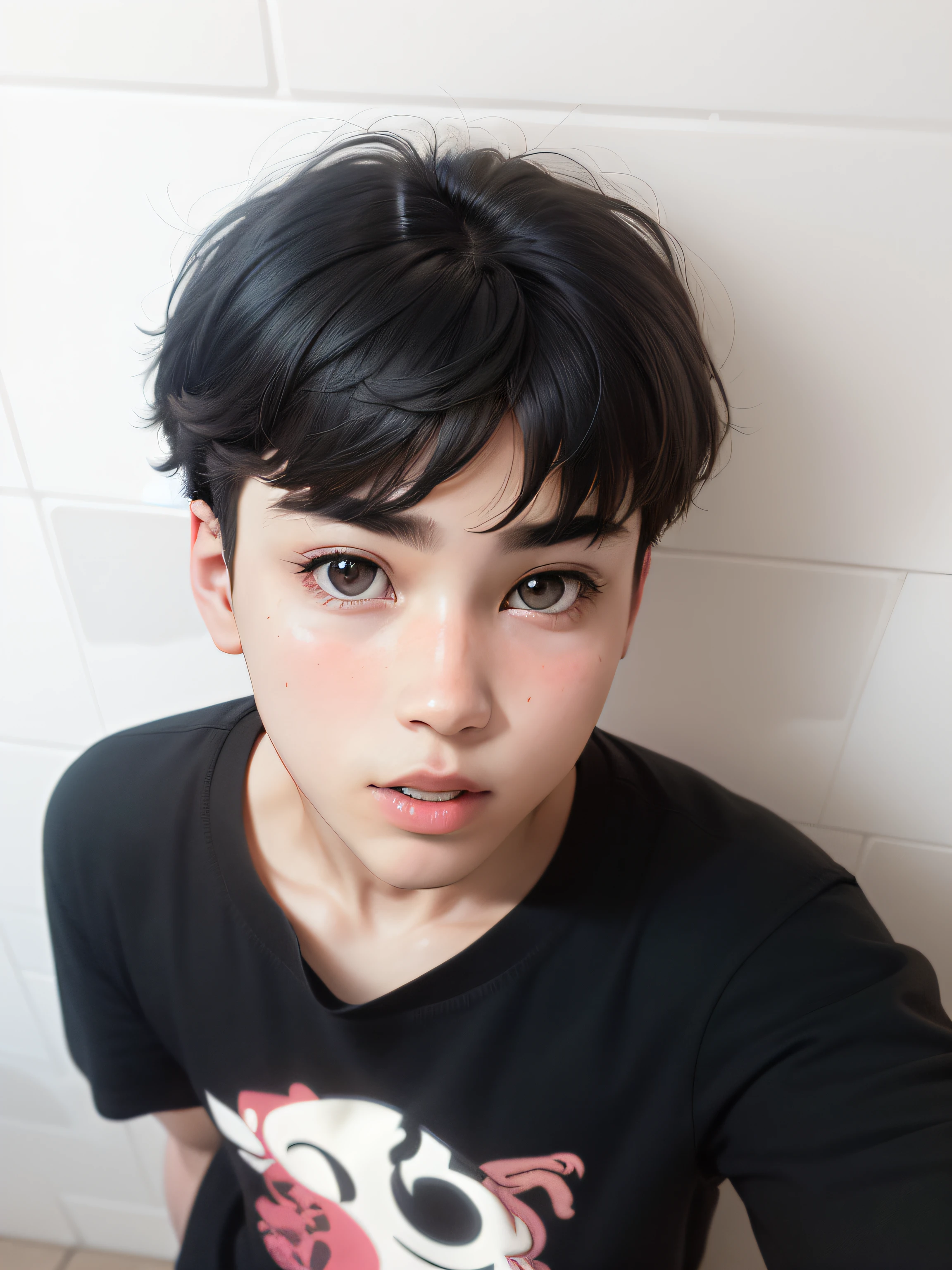 a cute boy with black hair --auto