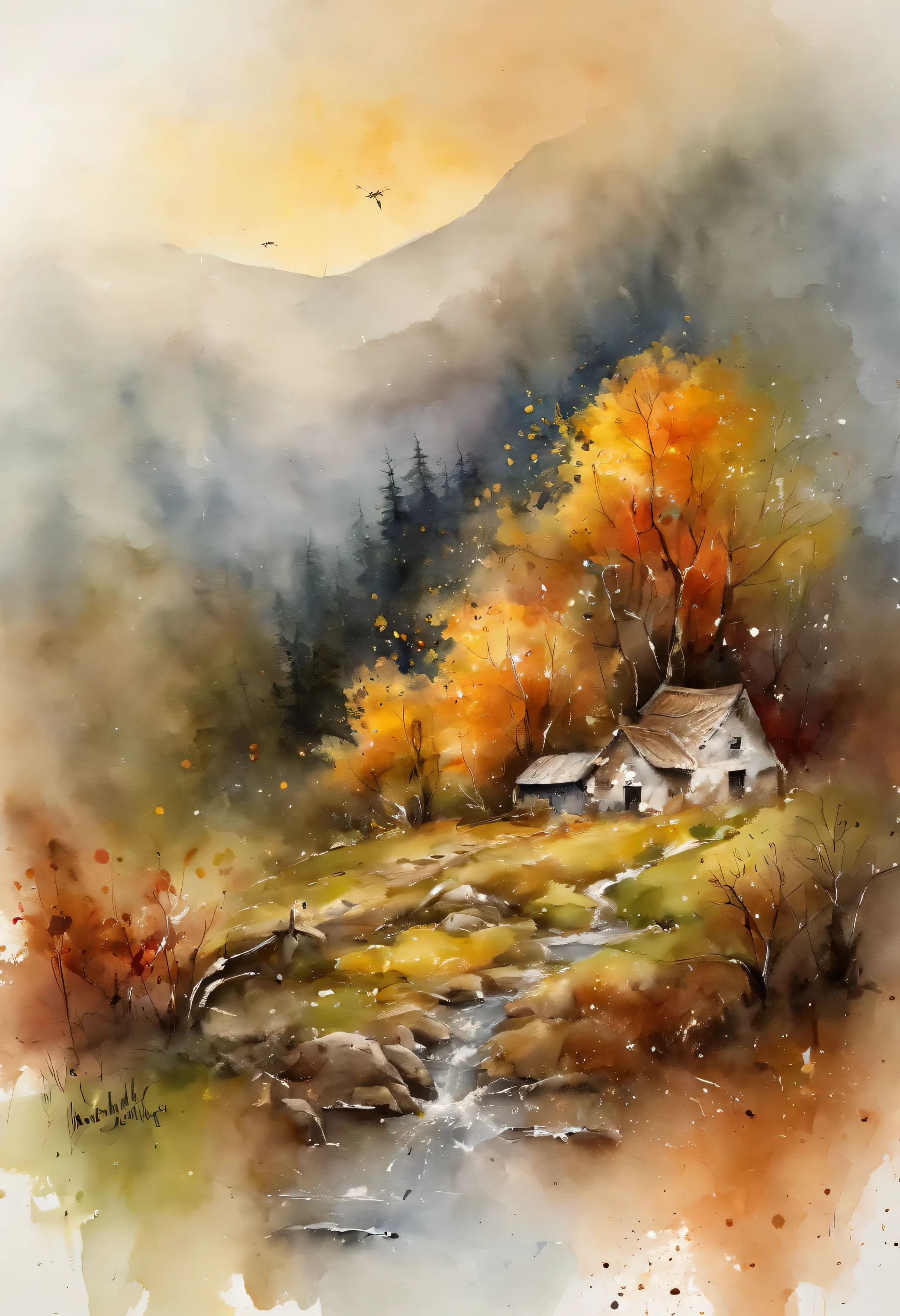 a warm family painting with a splatter background and spray paint effect, by Eugeniusz Zak, watercolor art, by Károly Lotz, watercolor painting, watercolor painting style, watercolor detailed art, by Reuben Tam, watercolor digital painting, watercolor paint, masterfully detailed watercolor, watercolor art, Grzegorz Rutkowski
