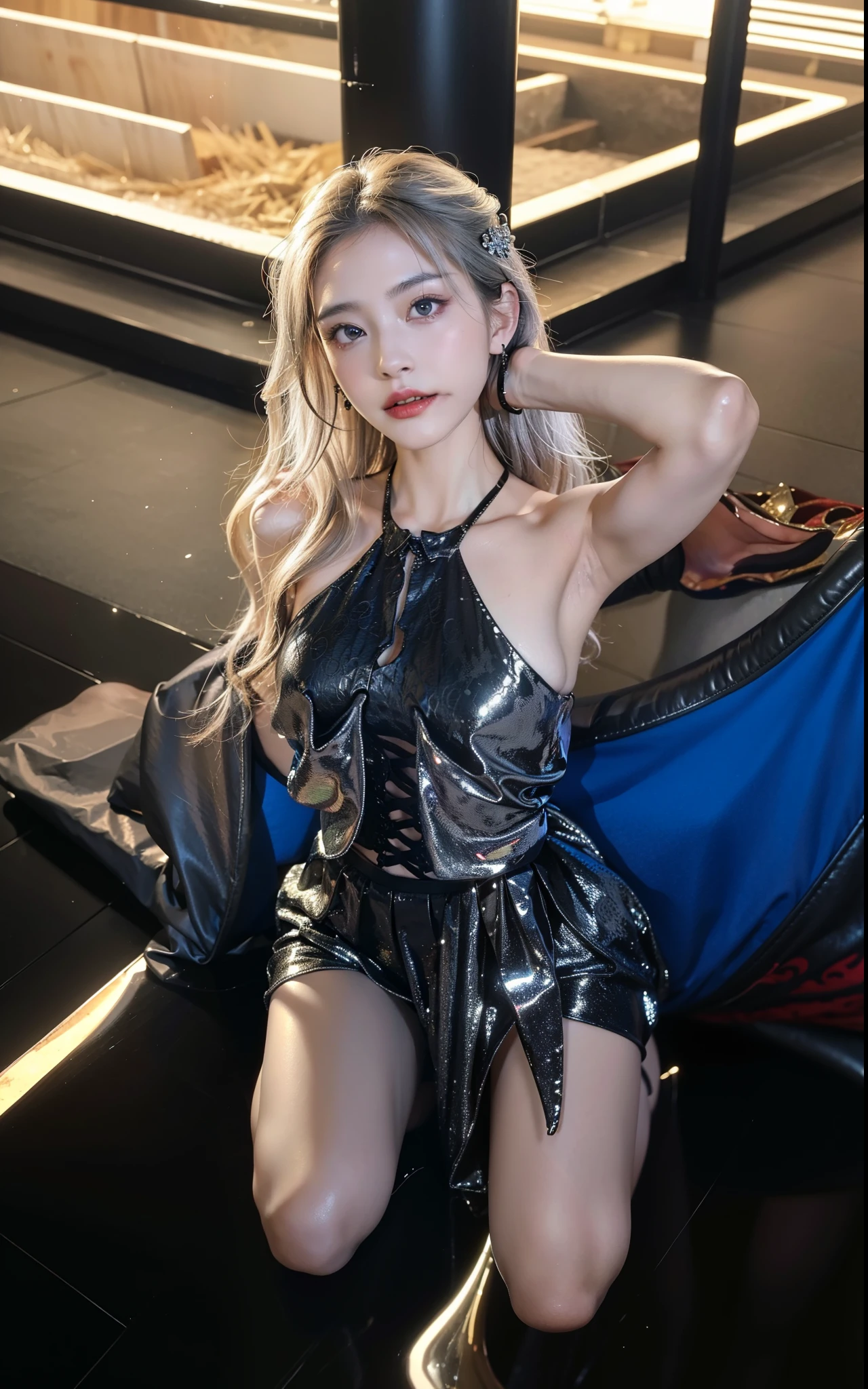 Detailed image quality，pandora witch，wing, succubus theme，堕落Angel，Excellent，scary，secret horror，tentacle，have eyes，uncanny valley effect，little beast blood moon，skeleton，vampire，Hellfire，dark queen，Angel，magician magic witch，Kneel on the ground with your legs，Short silver skirt