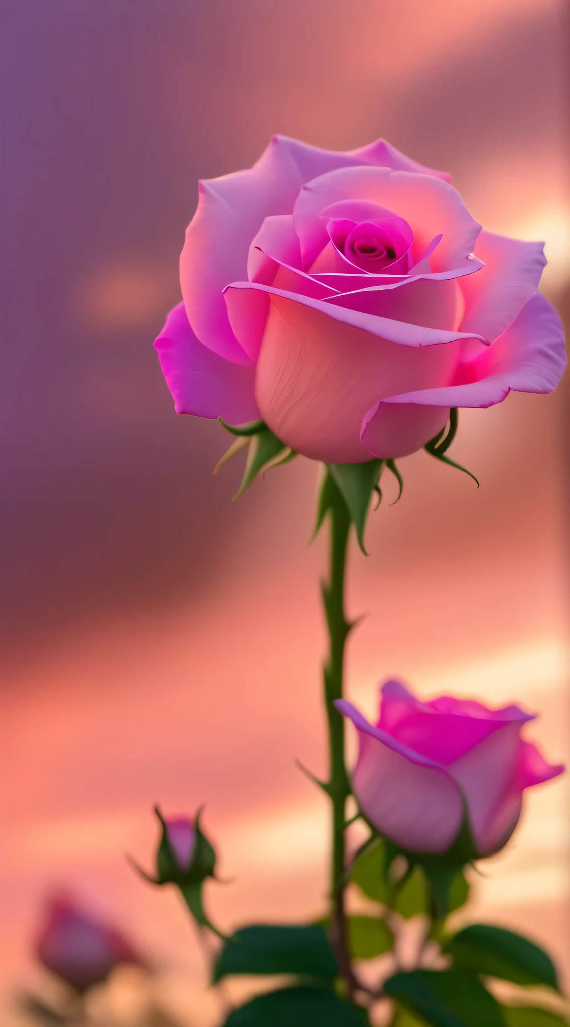 A pink rose,Roses swaying in the wind HD quality,pink flowers,imagine,sunset background