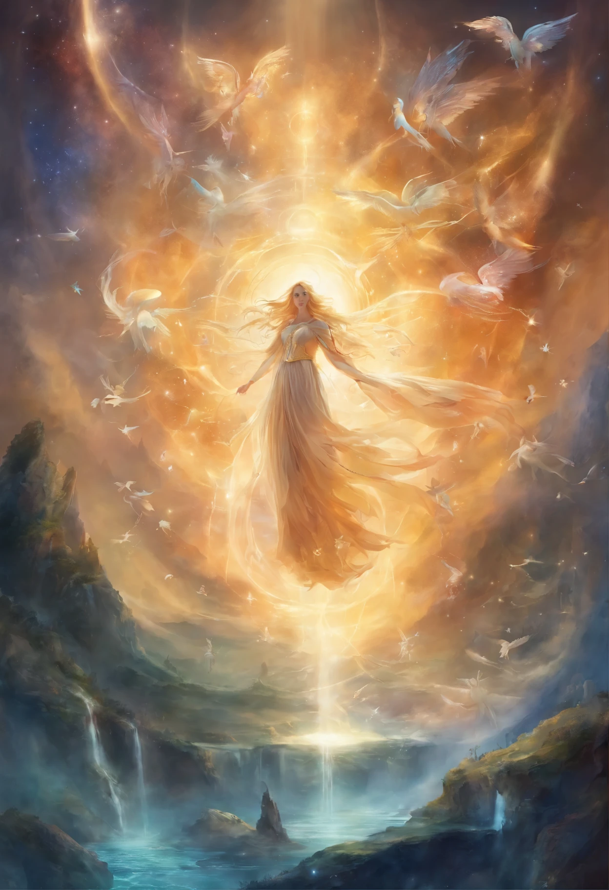The twelve constellations gather together like angels, signs of divine presence