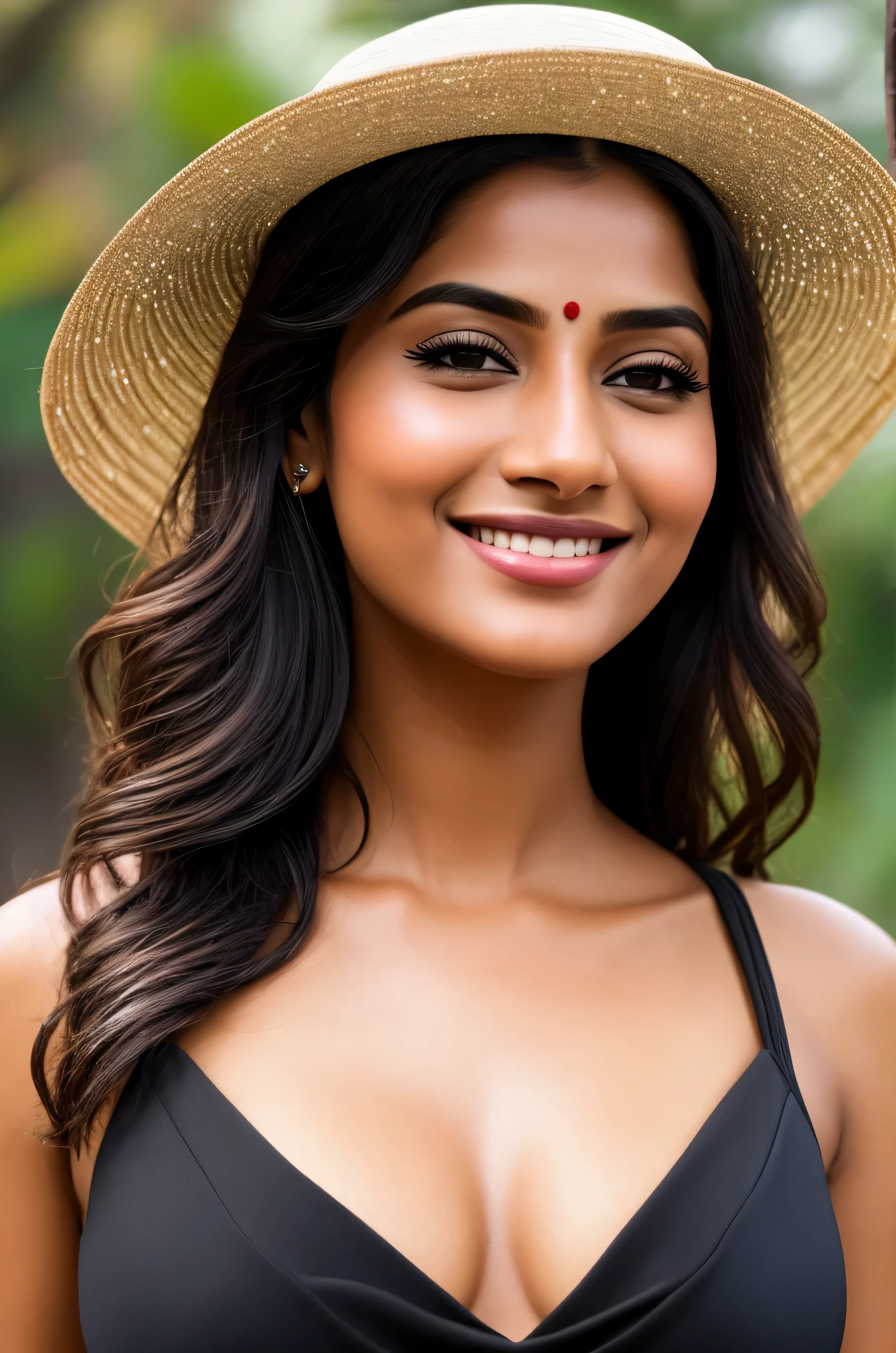 closeup shot of smiling indian beauty , (extremely detailed CG unity 8k wallpaper),face incredibly detailed, lips, realistic, solo,medium breasts,skin tight, puffy , fair facial, masterpiece,best quality, Intricate, High Detail, dramatic, realistic, small black mol below lips