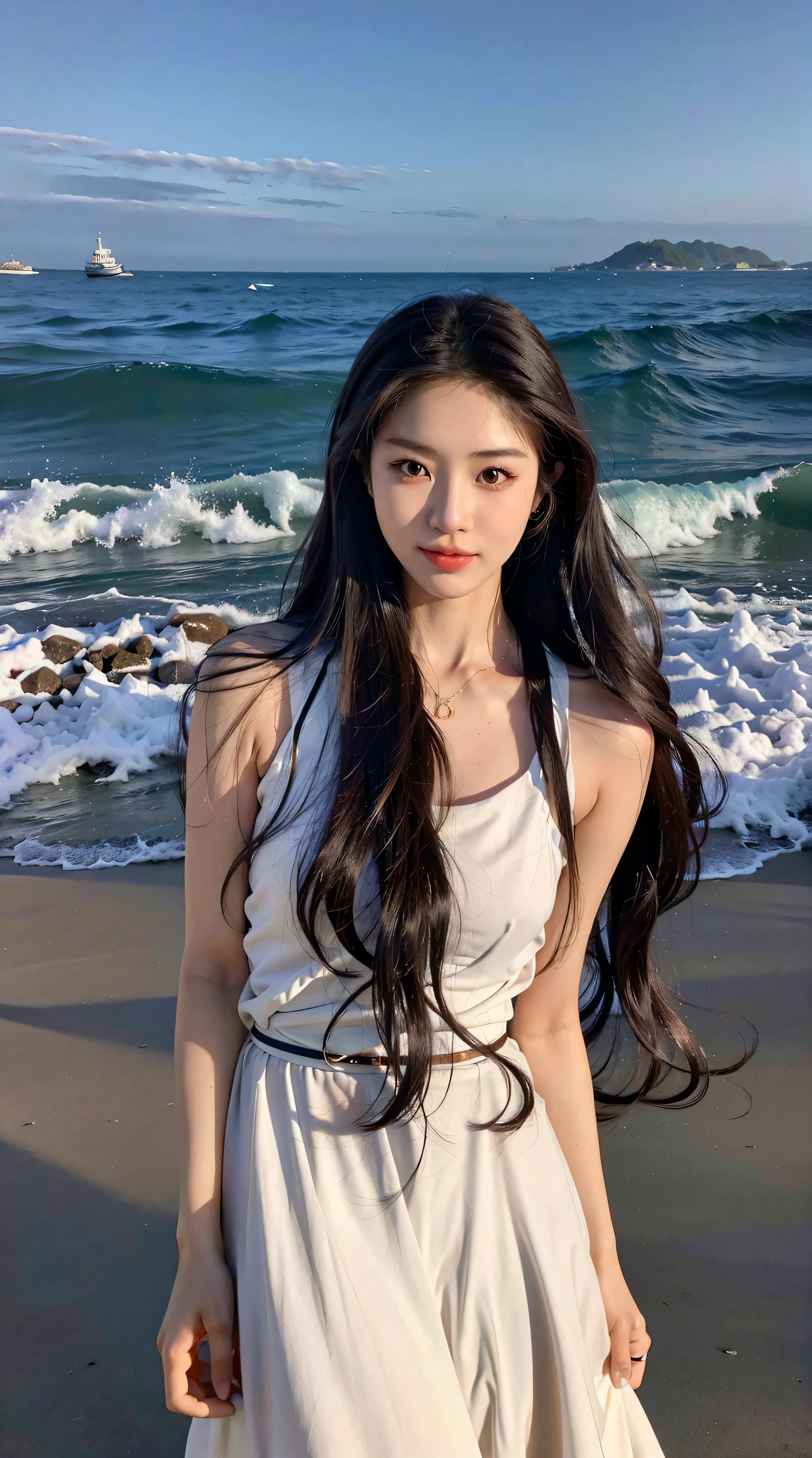Raped woman standing on the beach in white dress, beautiful korean women, resin drainage, Gorgeous young Korean woman, Asian girl with long hair, Beautiful young Korean woman, Jaeyeon Nam, has long brown hair, with long hair, Korean woman, best face, long brown wavy hair, waist long hair, attractive long hair, long hair girl