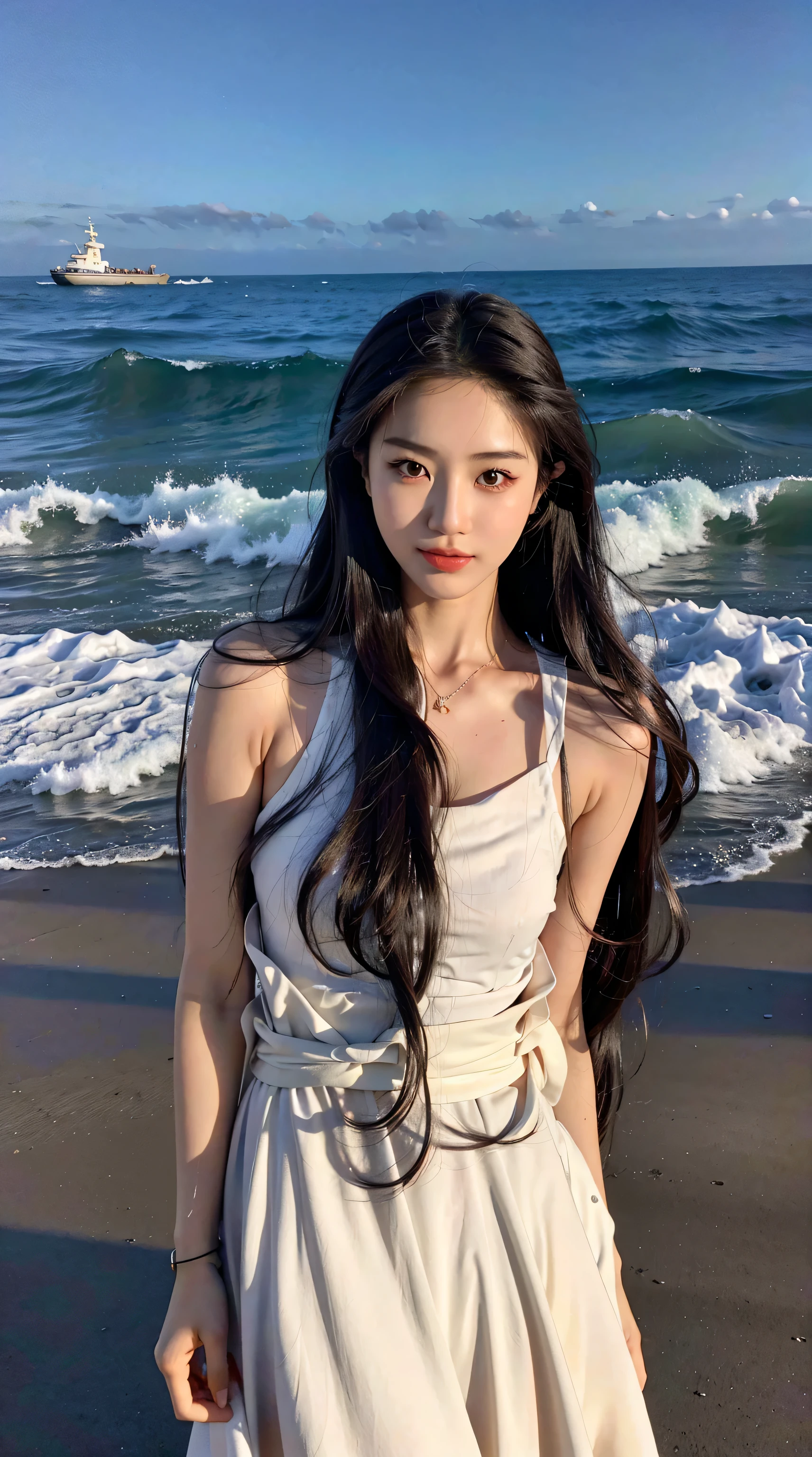 Raped woman standing on the beach in white dress, beautiful korean women, resin drainage, Gorgeous young Korean woman, Asian girl with long hair, Beautiful young Korean woman, Jaeyeon Nam, has long brown hair, with long hair, Korean woman, best face, long brown wavy hair, waist long hair, attractive long hair, long hair girl