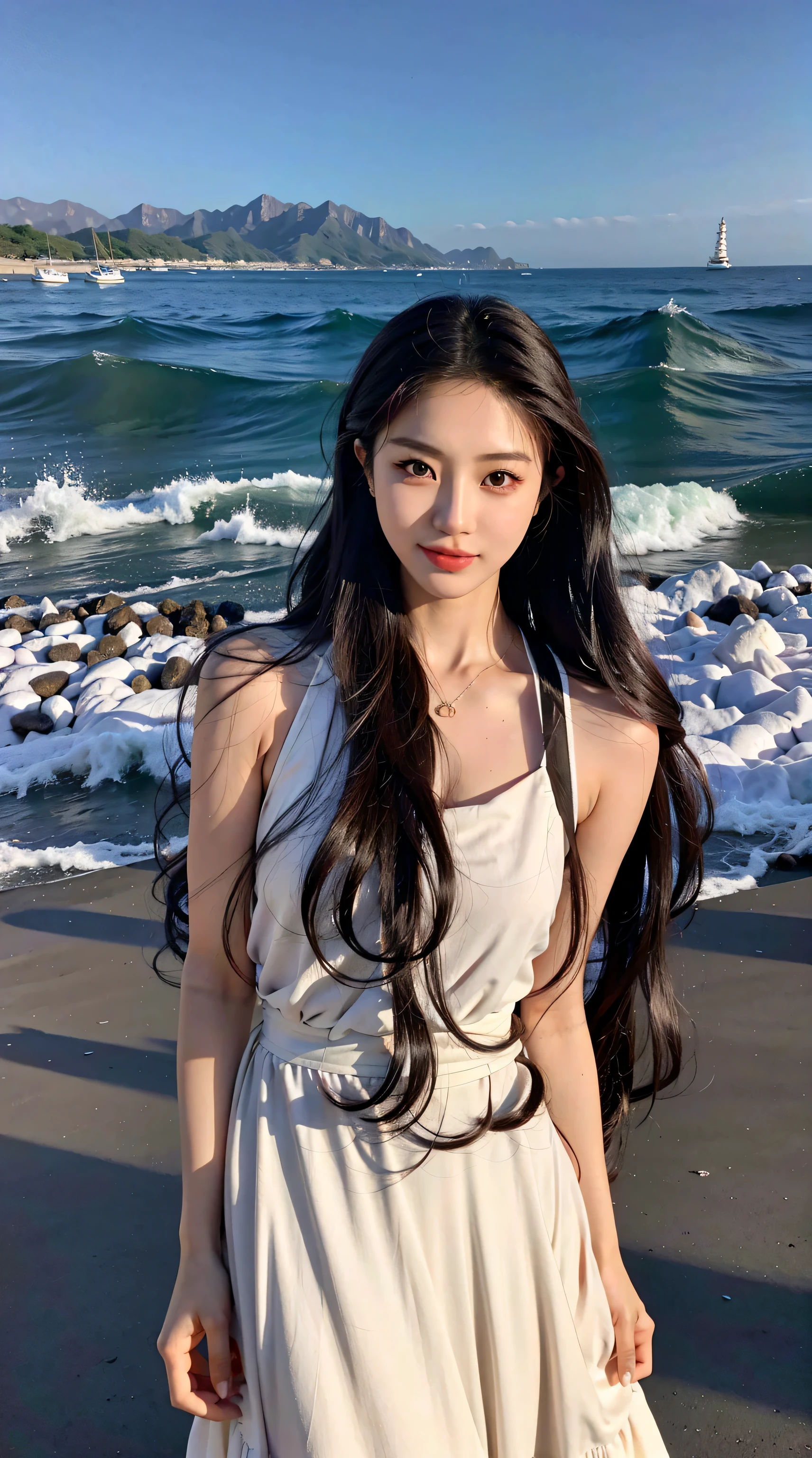 Raped woman standing on the beach in white dress, beautiful korean women, resin drainage, Gorgeous young Korean woman, Asian girl with long hair, Beautiful young Korean woman, Jaeyeon Nam, has long brown hair, with long hair, Korean woman, best face, long brown wavy hair, waist long hair, attractive long hair, long hair girl