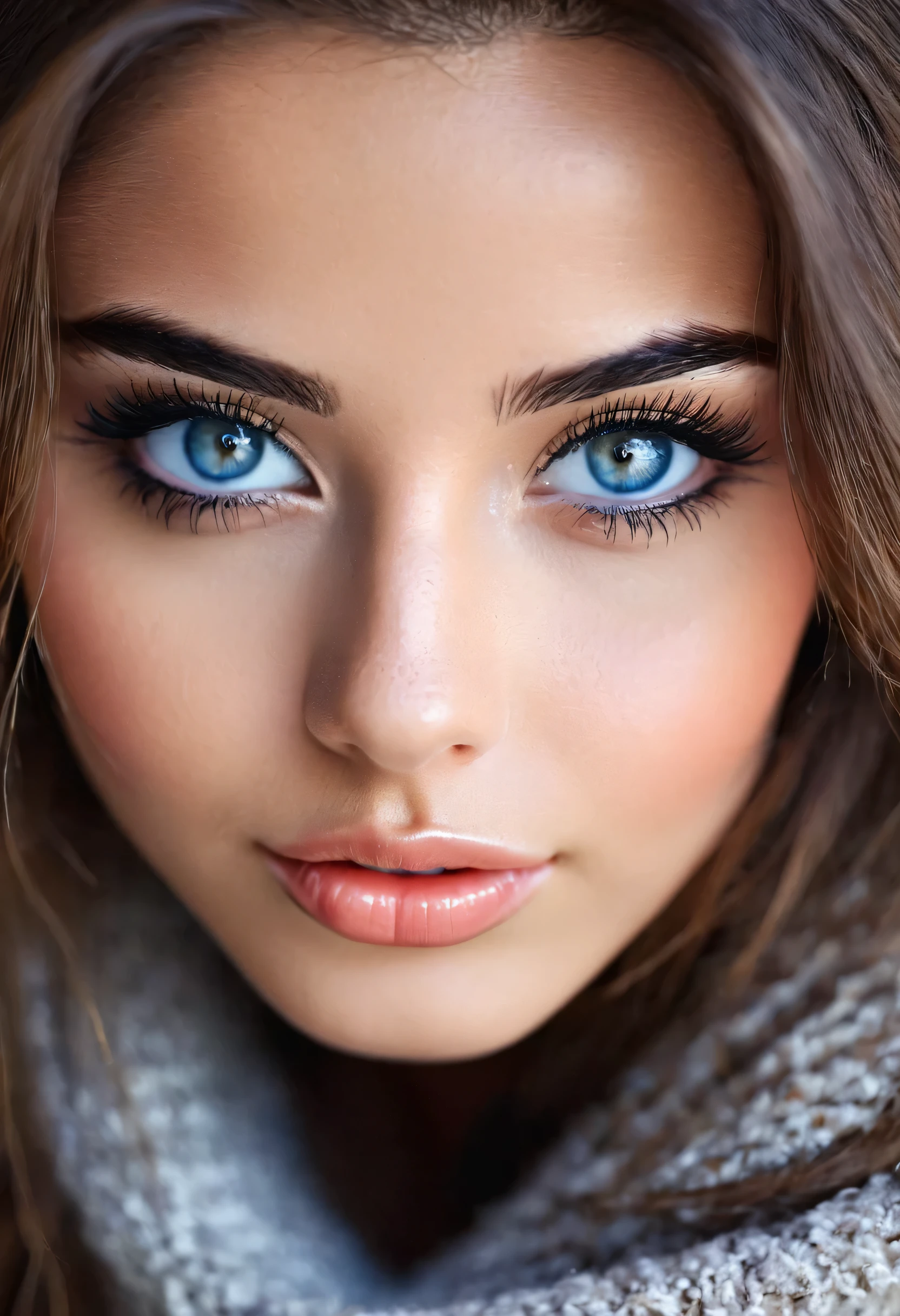 visage et yeux de belle fille