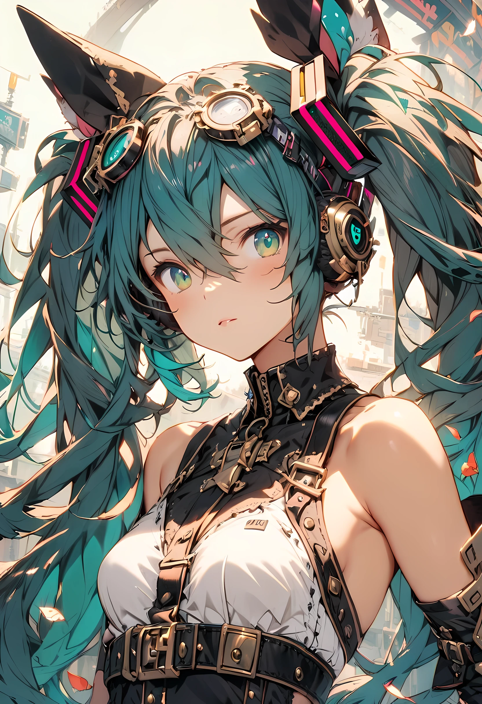 (Hatsune Miku:1.5),Rabbit armor,Lovely,Extremely beautiful and intricate details