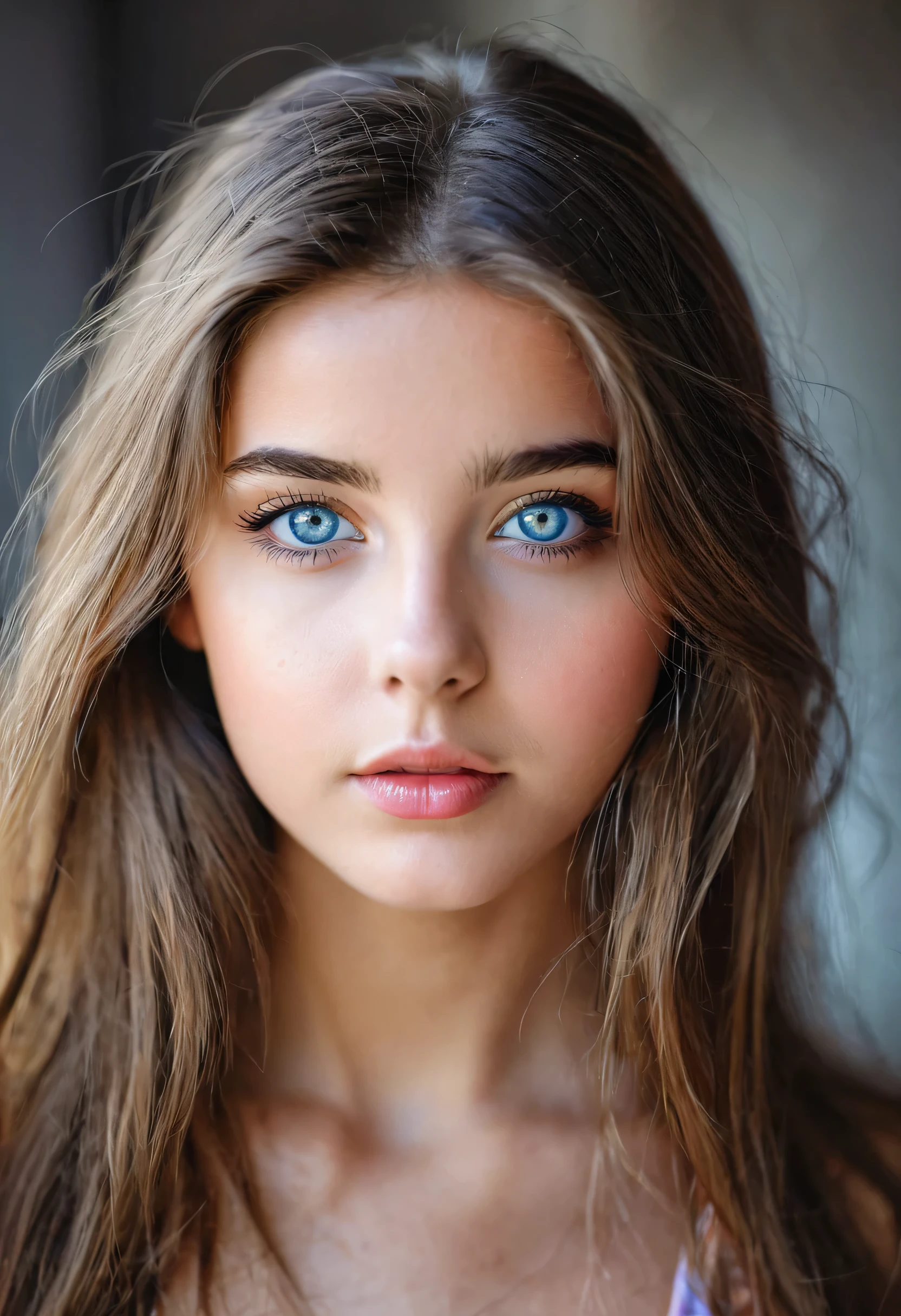 portrait de fille avec de beaux yeux photographie