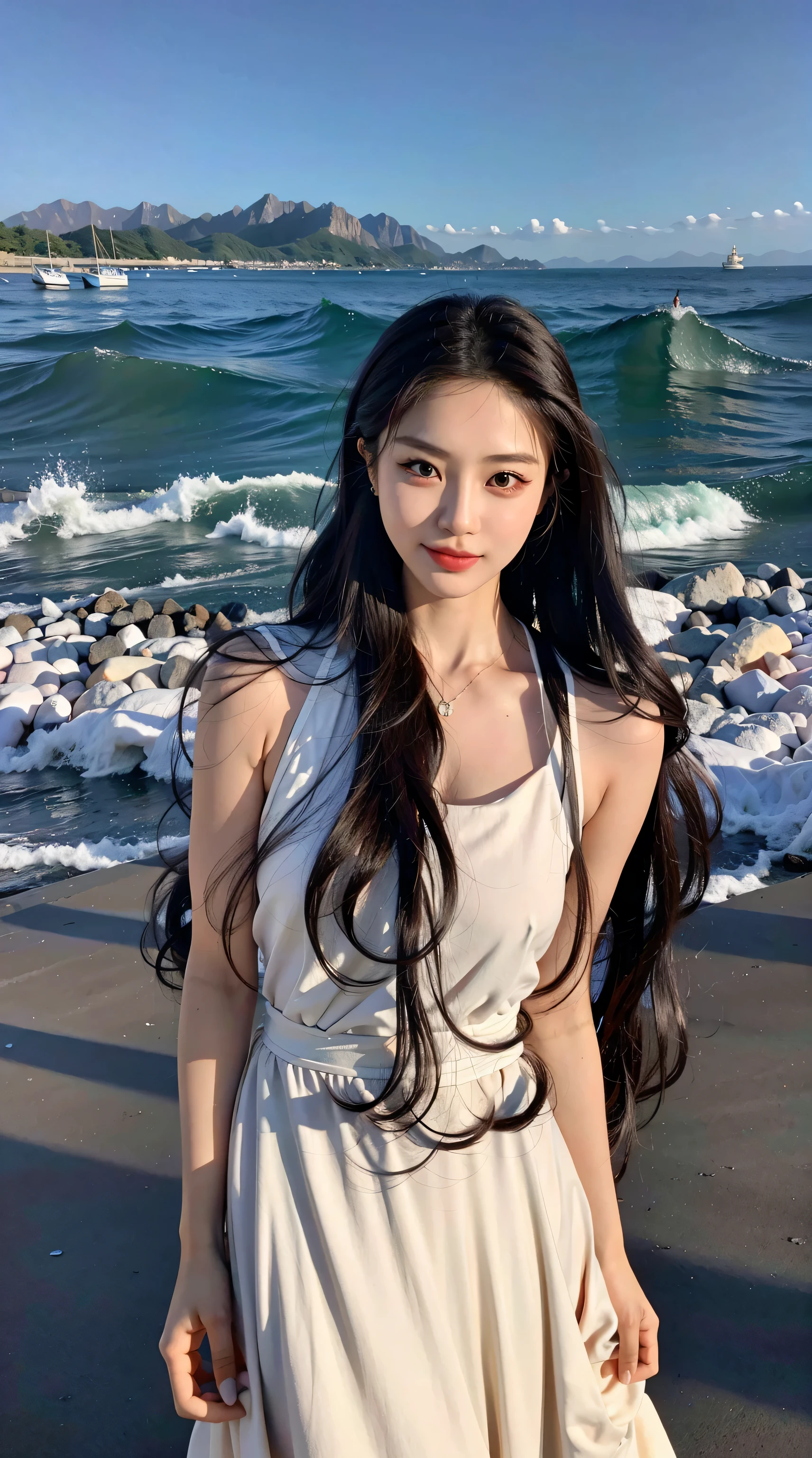 Raped woman standing on the beach in white dress, beautiful korean women, resin drainage, Gorgeous young Korean woman, Asian girl with long hair, Beautiful young Korean woman, Jaeyeon Nam, has long brown hair, with long hair, Korean woman, best face, long brown wavy hair, waist long hair, attractive long hair, long hair girl