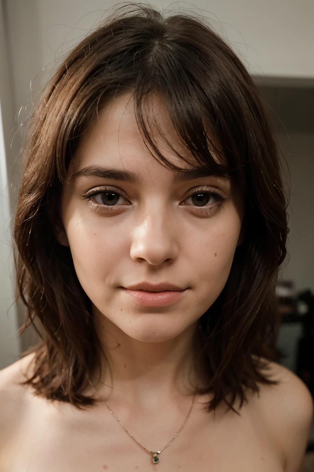 (Masterpiece:1.3) Beautiful Face, (Realistic Face), (Black Hair, Short Hair:1.3), Beautiful Hairstyle, Realistic Eyes, Beautiful Eyes, Beautiful Eyes, (Realistic Skin), Beautiful Skin, Attractive, Ultra High Definition,Golden Ratio, Detal Face,(high quality),(detailed, photorealistic) , girl, dirty skin, fear, cry, full body, night, prison, dark, cell,((Nude))