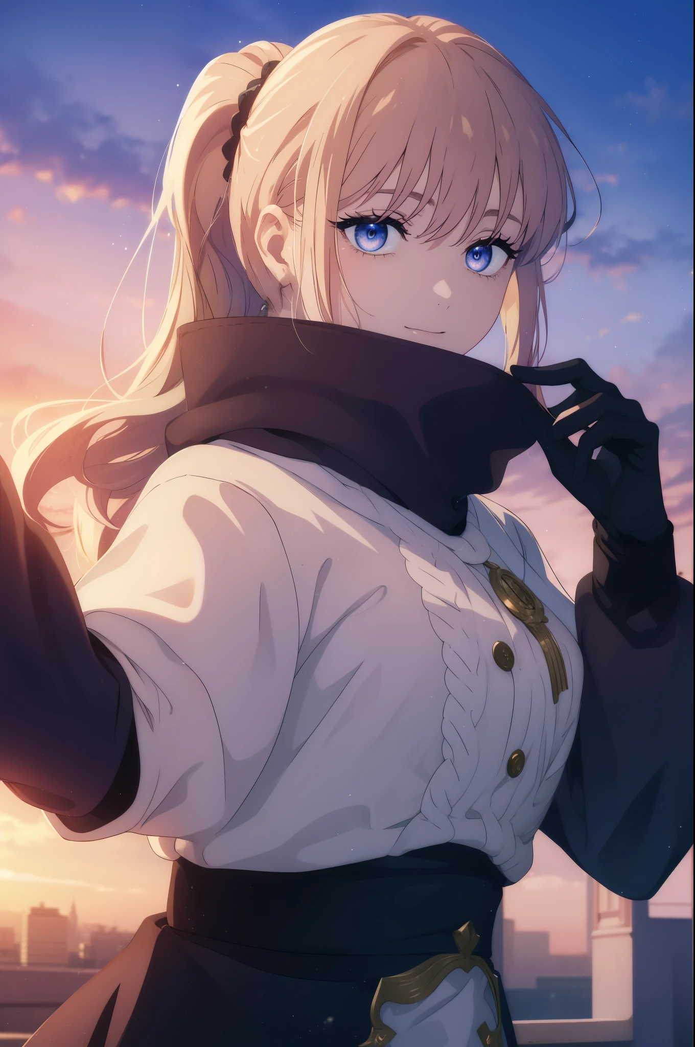 ponytail（1.2）、(((ponytail)))、long hair, blue eyes, hair between eyes,blue coat, fur trim cape, gloves,belly button,crop top, sweater, turtleneck, midi skirt hair ornament, bangs, blonde hair,white room、white snow day、destroy the bedroom (masterpiece:1.2), highest quality, High resolution, unity 8k wallpaper, (shape:0.8), (fine and beautiful eyes:1.6), highly detailed face, perfect lighting, Very detailed CG, (perfect hands, perfect anatomy)、yoga poses、warm look、blush、dancer、smile、smile、show your teeth、open your mouth、(((Nice views)))、Skyscapes inspired by artists（1.2）