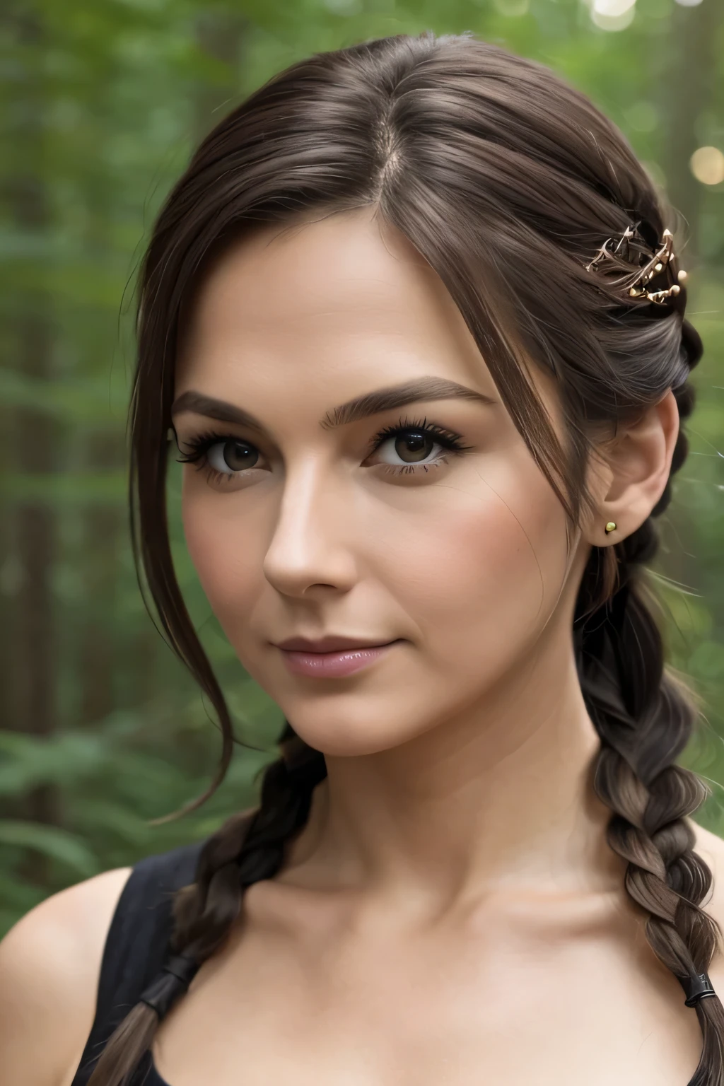 最high quality,masterpiece, German woman in her 40s1名, alone, model shoot, wonderful, arena, (((I wore it))), View Users, blush, hairpin,(( Braid)), hair ornaments, ((hair clip)), detailed face､masterpiece, 最high quality, high quality, High resolution､party dress,(in the forest), ((German woman in her 40s)), sexy､portrait､big breasts､(costume_random)､(((close up of face)))