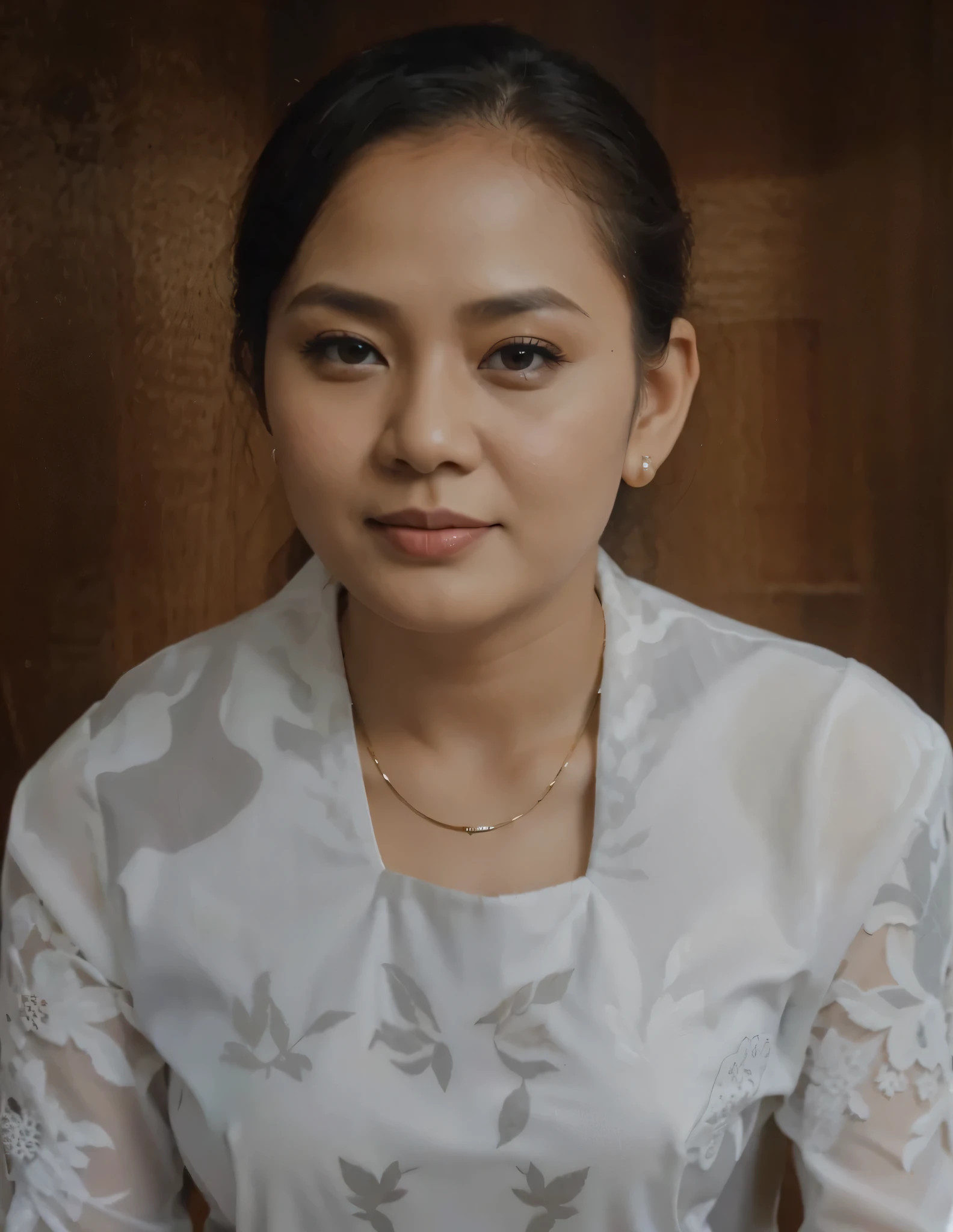 Realistic, white traditional indonesian old kebaya