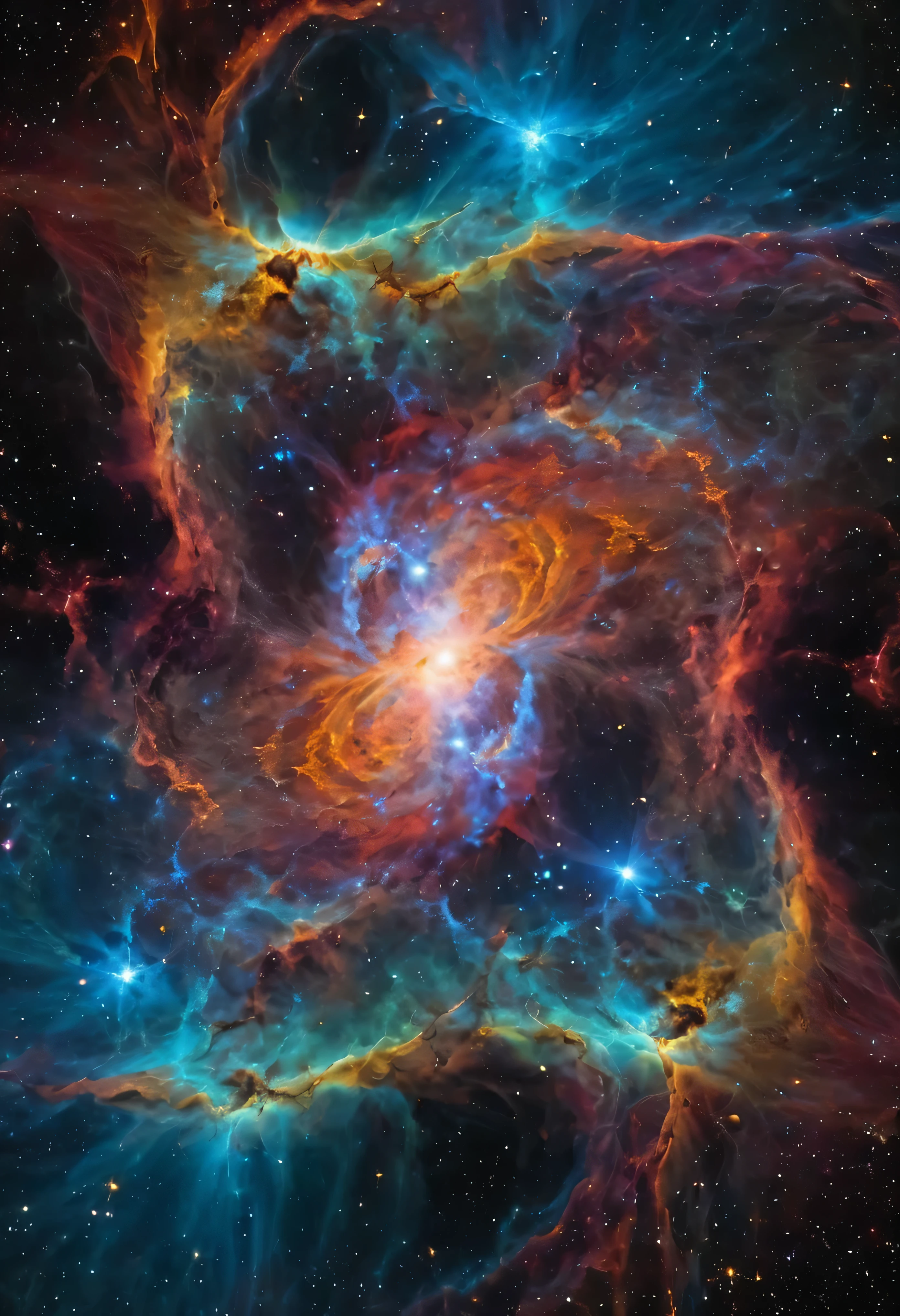 DonML1quidG0ldXL Female A Universe Nebula, Swirling colors and mesmerizing patterns in deep space 