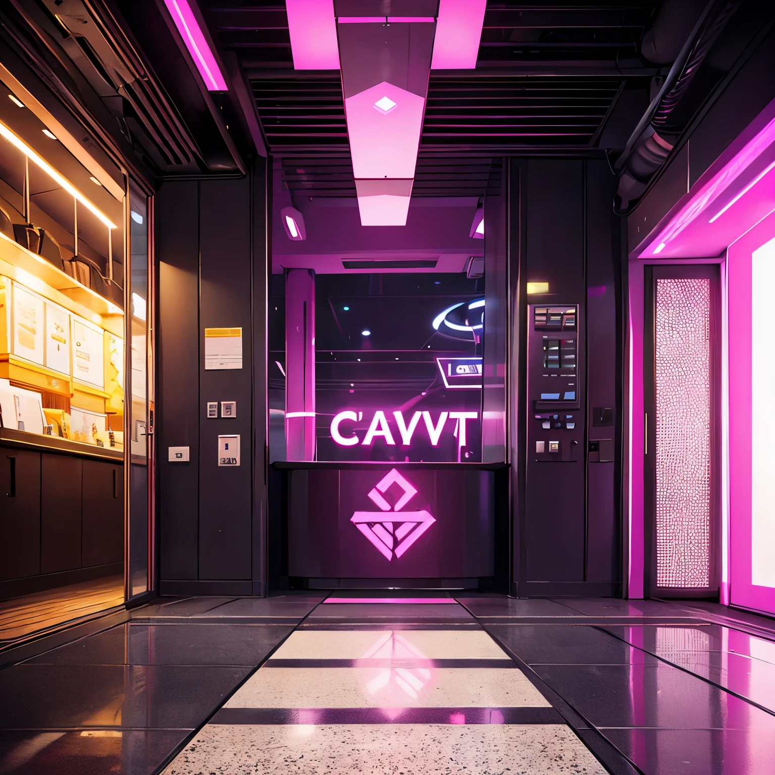 pink Nightclub lobby,unmanned