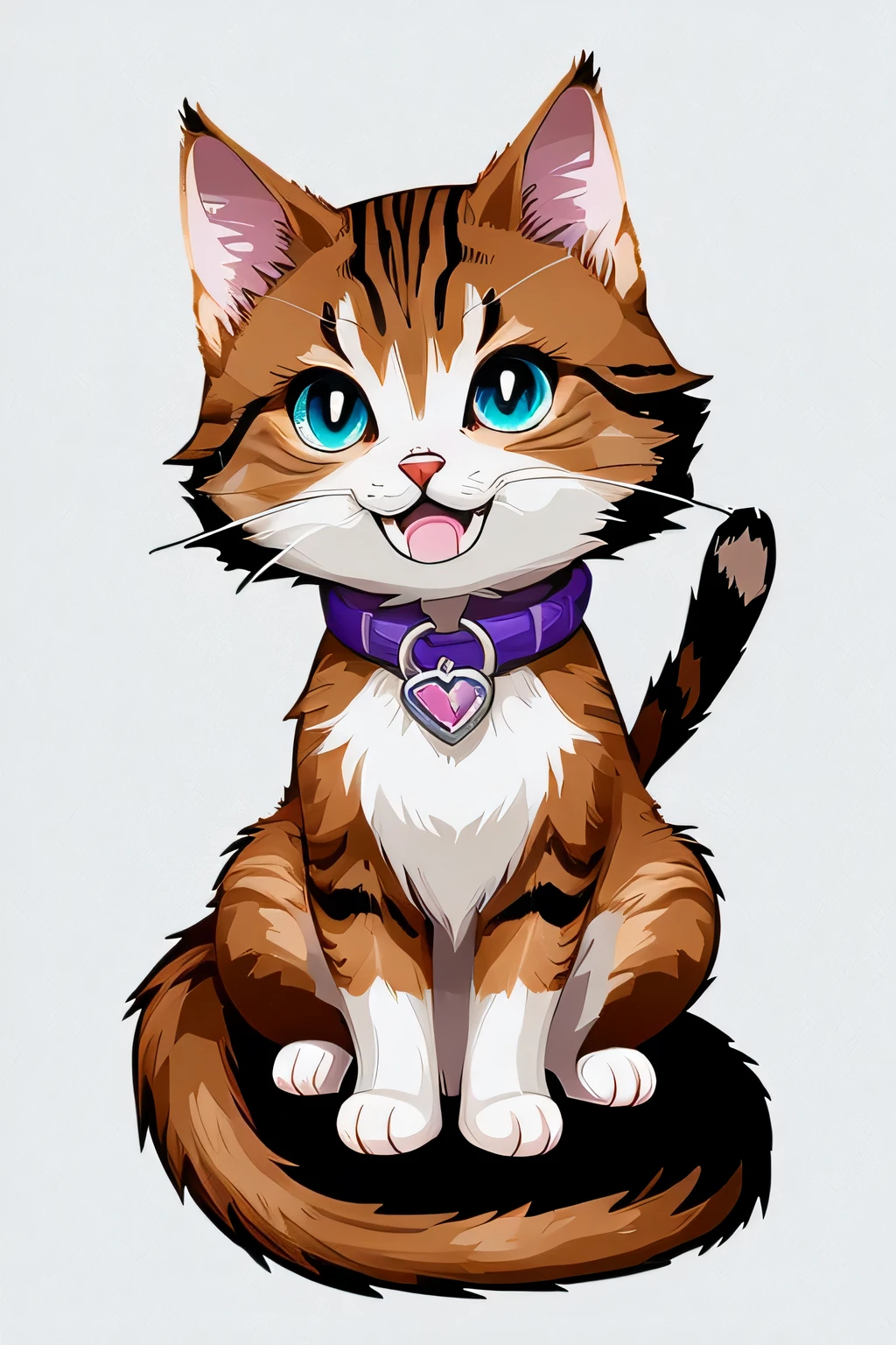 Cat anime style Pixel art good morning Hachire open your mouth smile