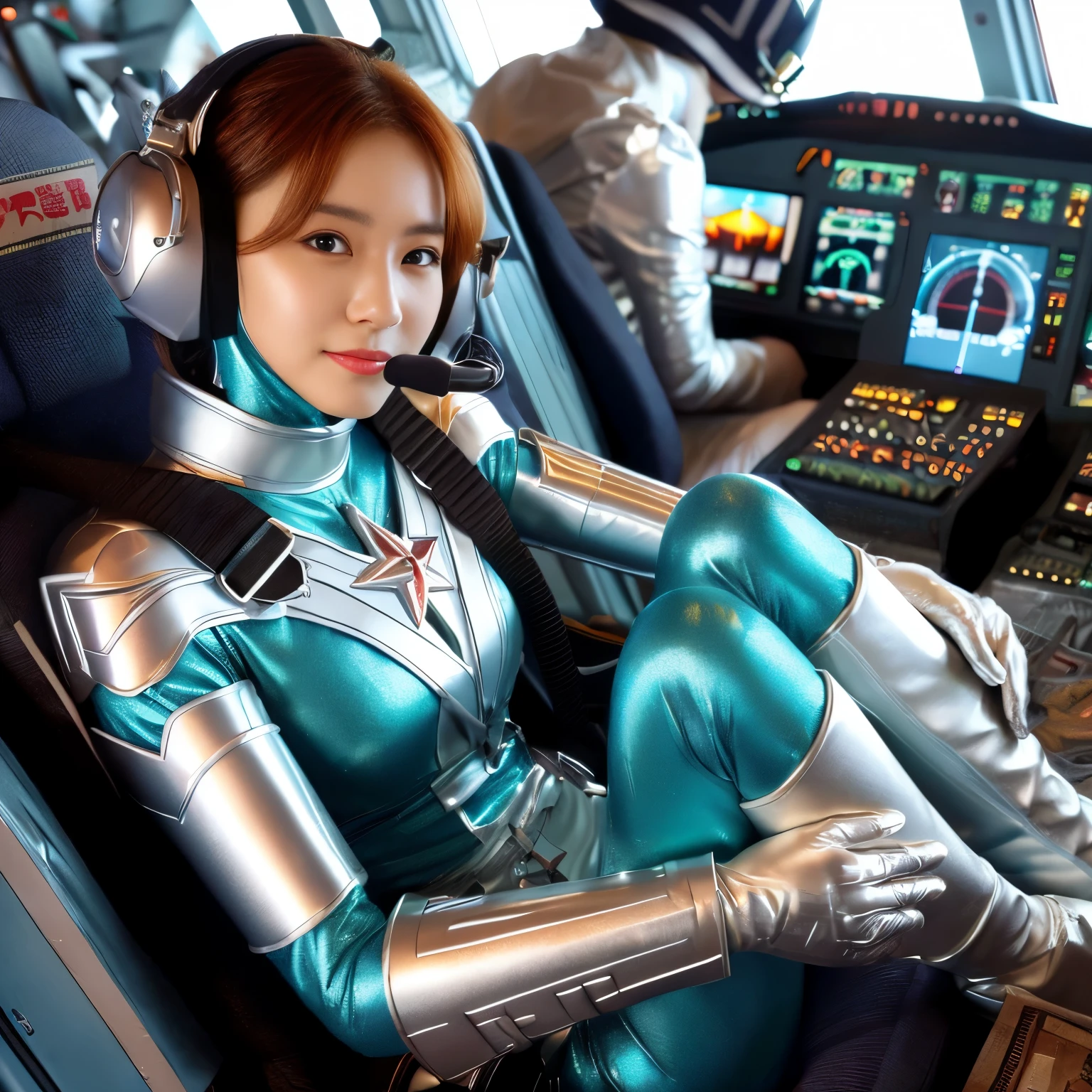 best image quality、Super high resolution、(realism:1.4)、Korean beauty star、The most beautiful KPOP star、horny face、Horny Korean makeup、erotic expression、A body that makes you want to touch it、erotic photos、((Realistic shiny satin fabric texture、High-gloss stretch satin fabric that is smooth and smooth to the touch.、The drape of the curved part of the shiny satin fabric、strong shiny costume、The smooth and beautiful quality and luster of the costumes、A shiny costume made of high-quality satin fabric with high density.、Smooth to the touch oil light liang ice 縝绸 ultra-class battleship skin coat COS、Super Sentai Women&#39;s Heroine Suit、Texture of costumes that satin fetishists respond to、Thin, glossy stretch satin fabric)),8K photo quality