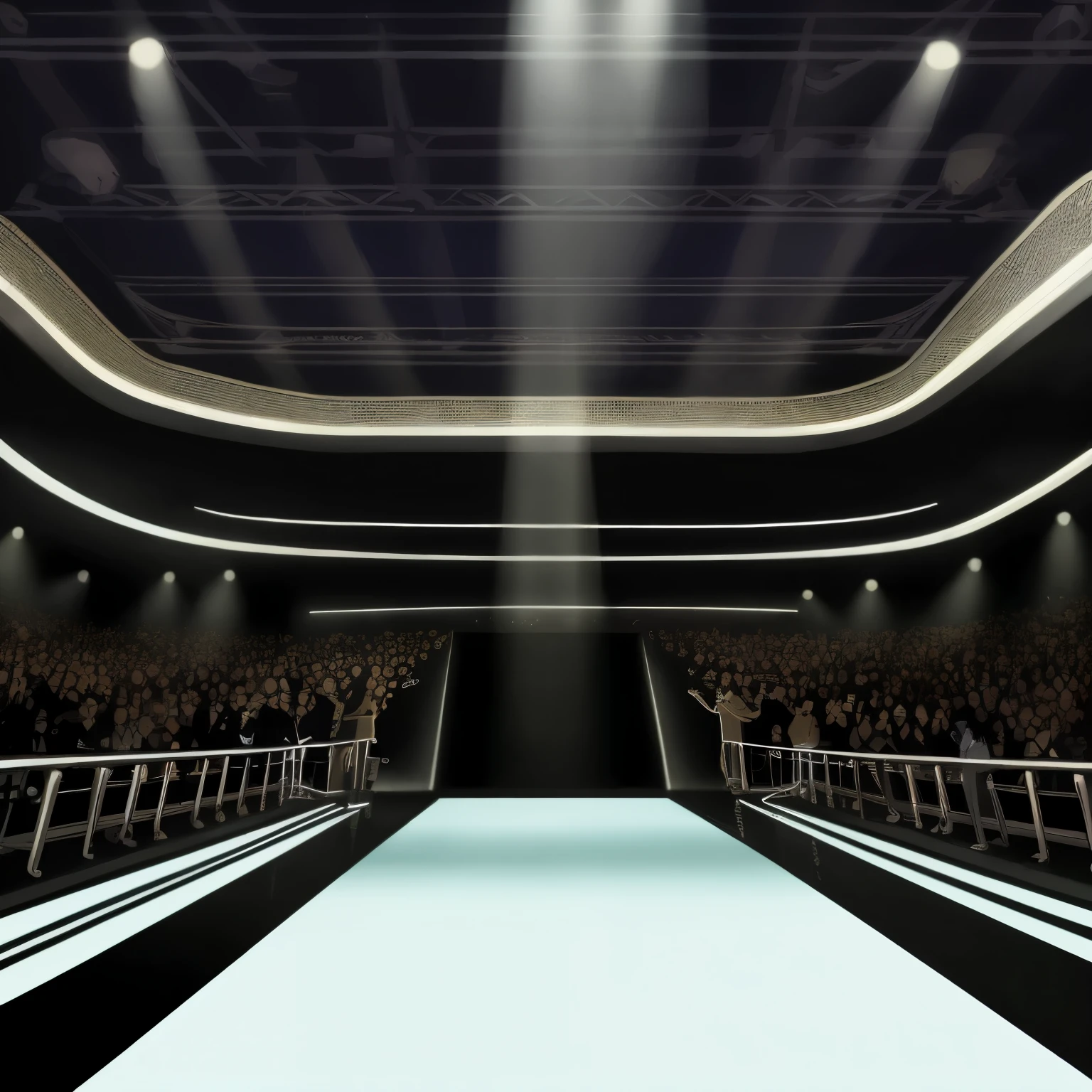 A beam of light on the Nightclub catwalk,The light beam is concentrated in the center of the Nightclub catwalk,unmanned