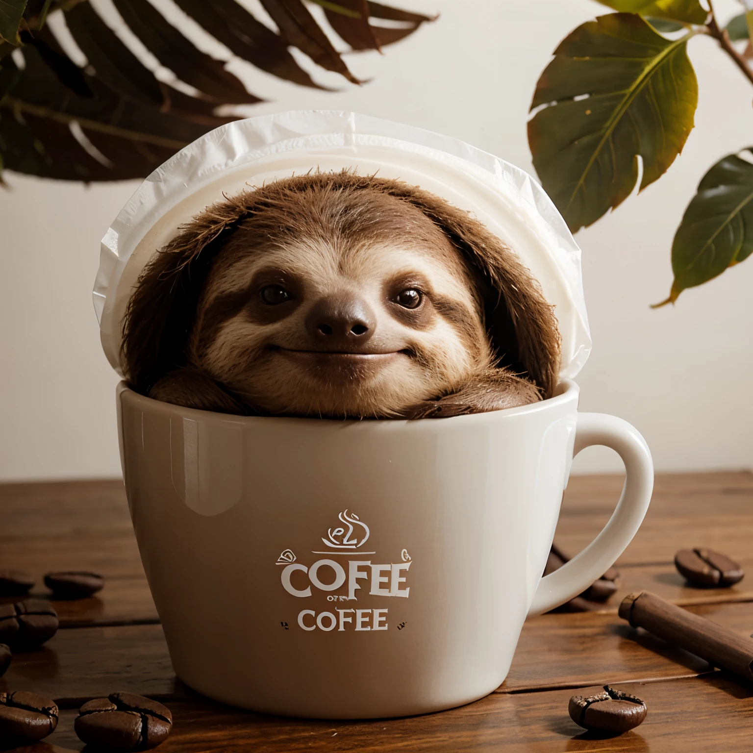 Logo for a sloth coffee packaging